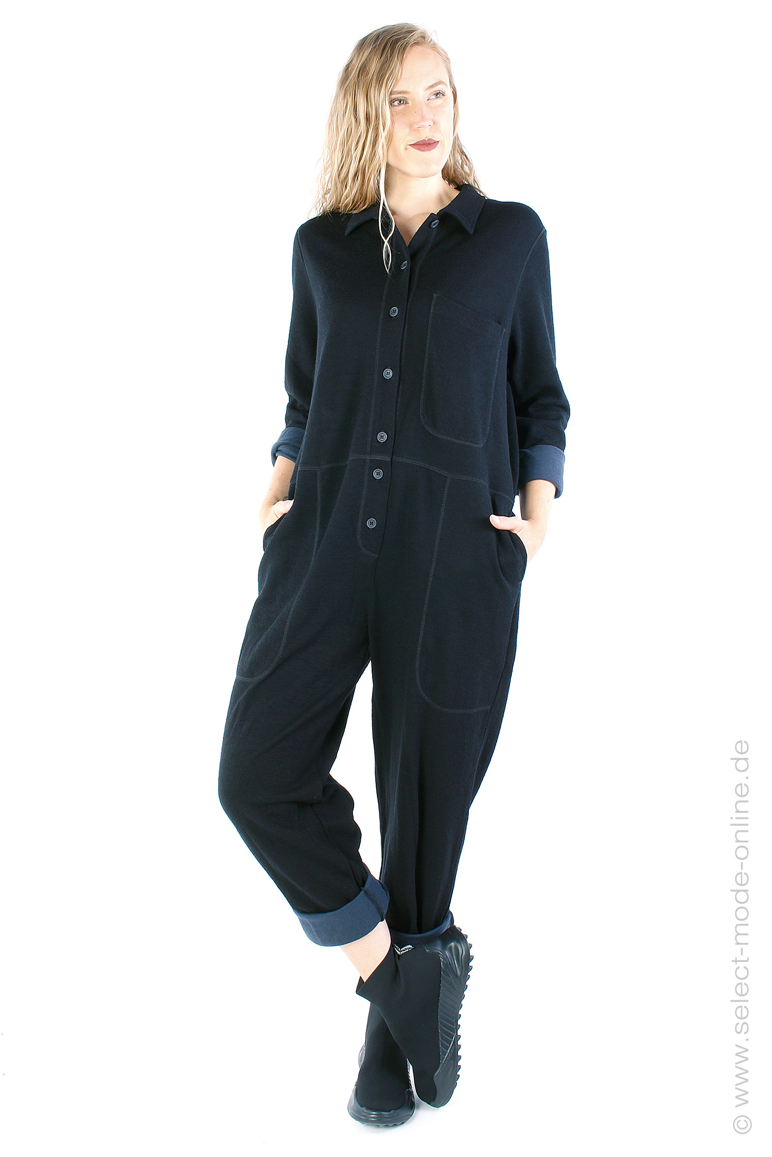 Merino jumpsuit - Black - 14015