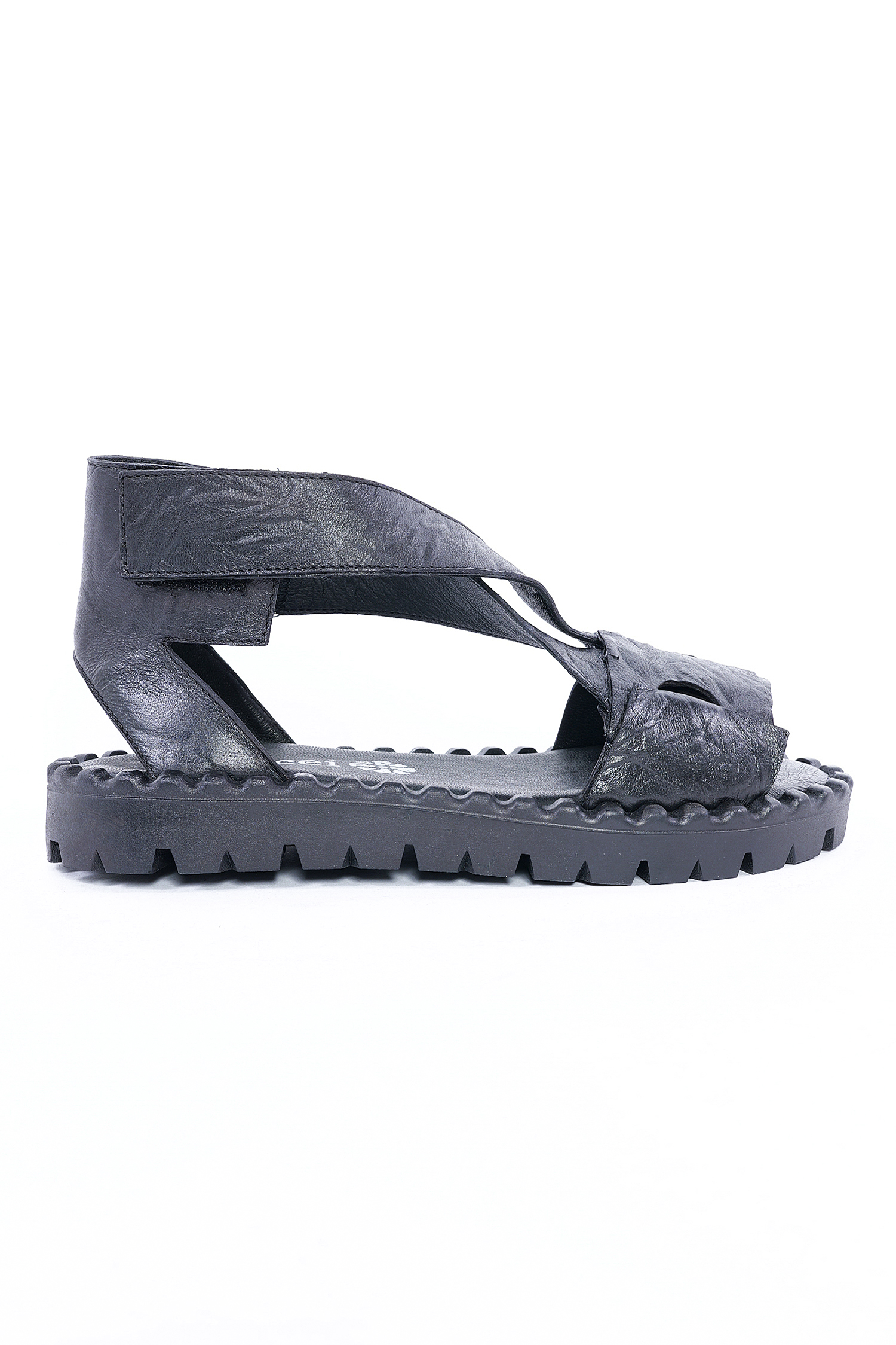 Platform sandals with velcro - black - Moonie