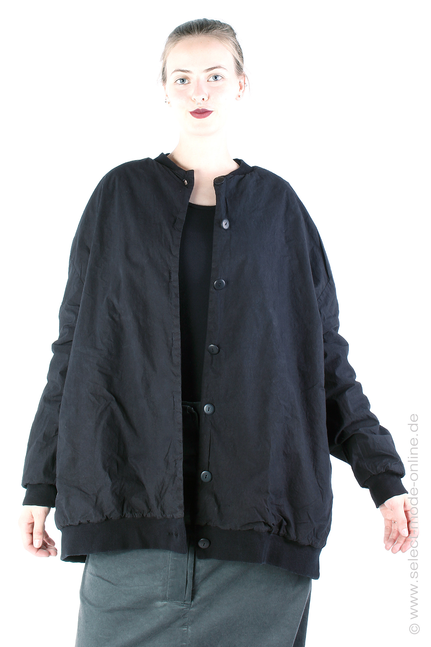 Wattierte oversize Jacke - Schwarz - Geweib