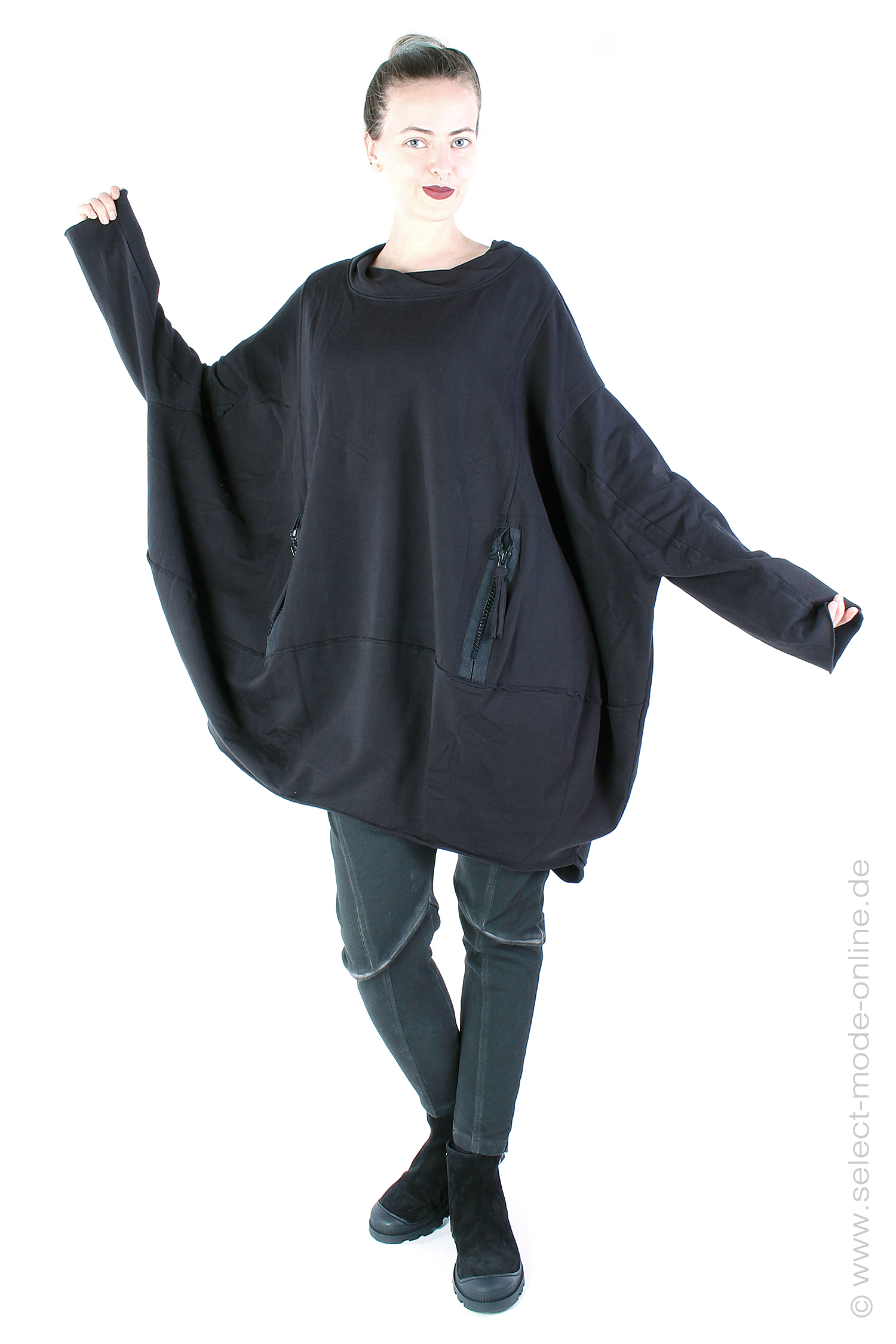 Oversize Sweater - Black - 23655