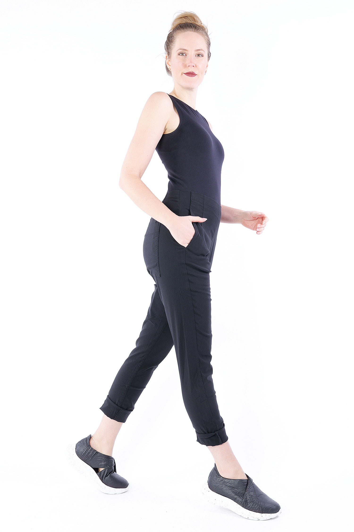 Casual stretch pants - 1253440134 - black