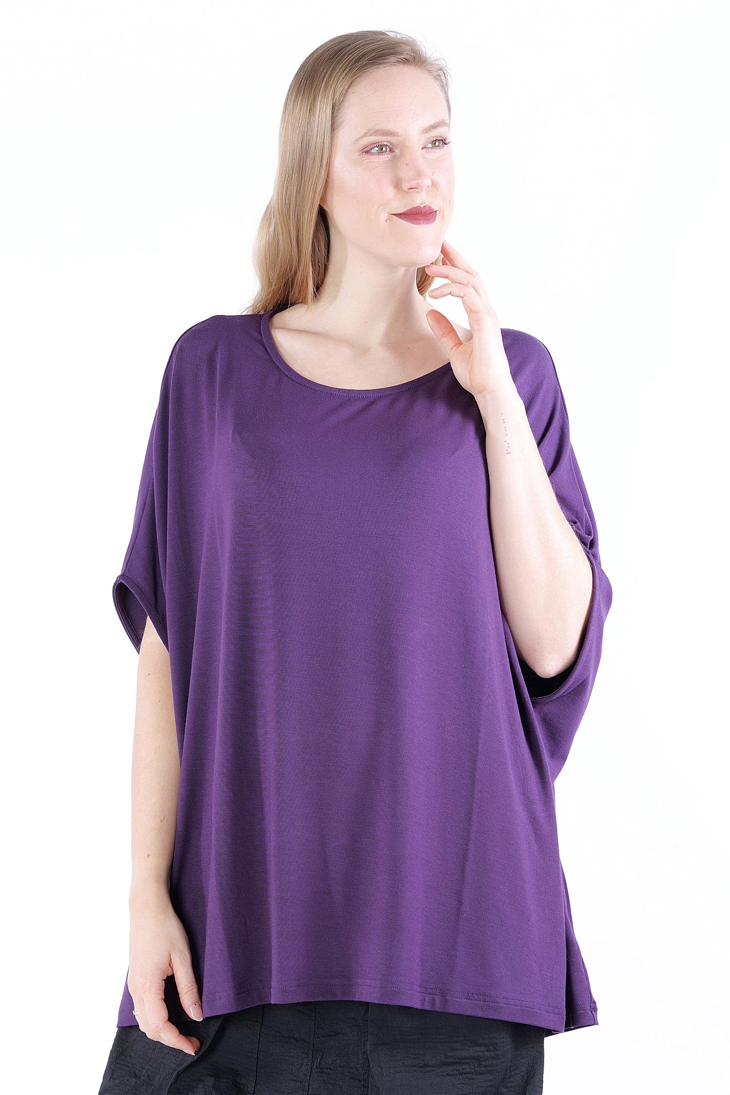 Oversize Jerseyshirt - Aubergine - 2605