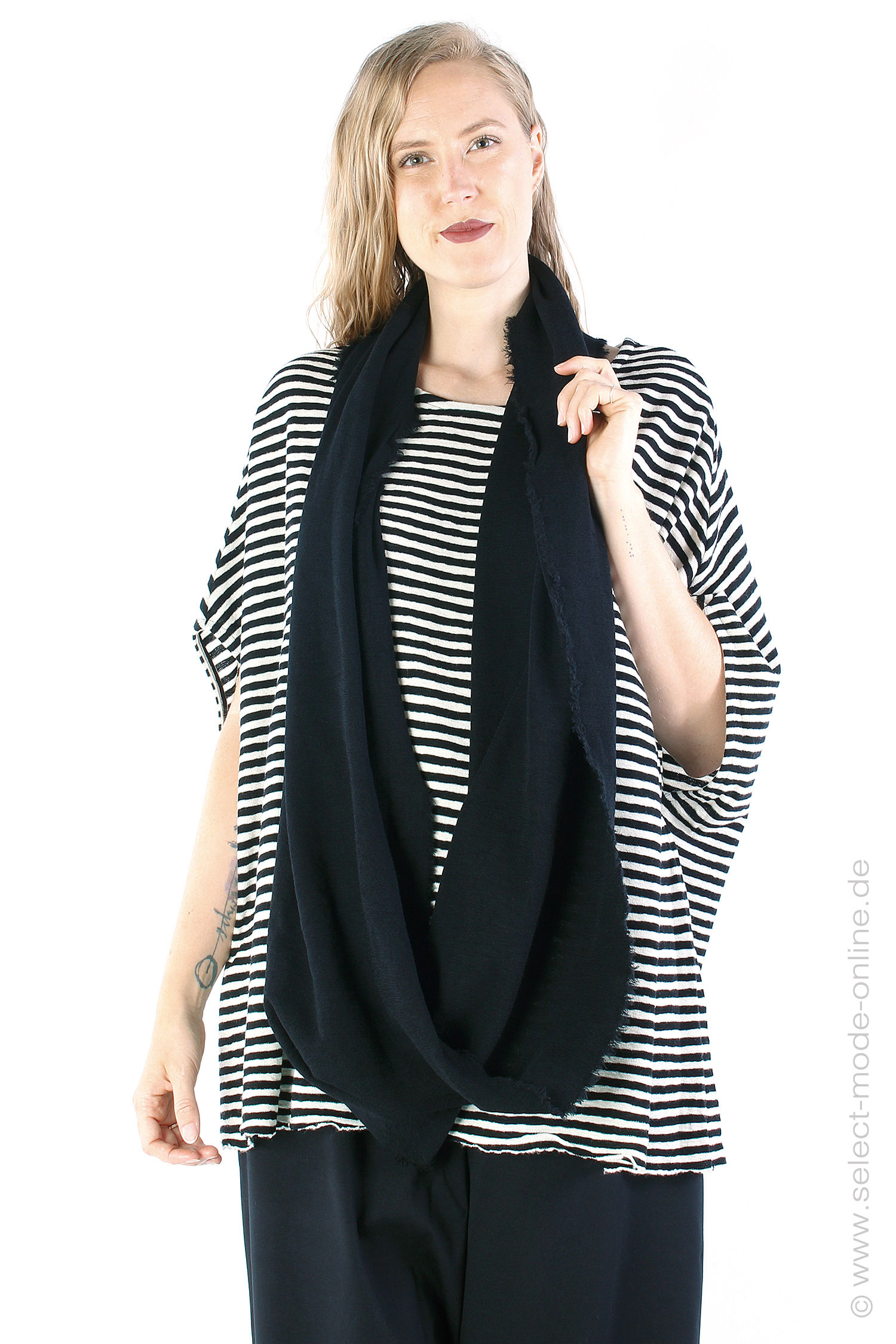 Merino loop scarf - Black - 1013