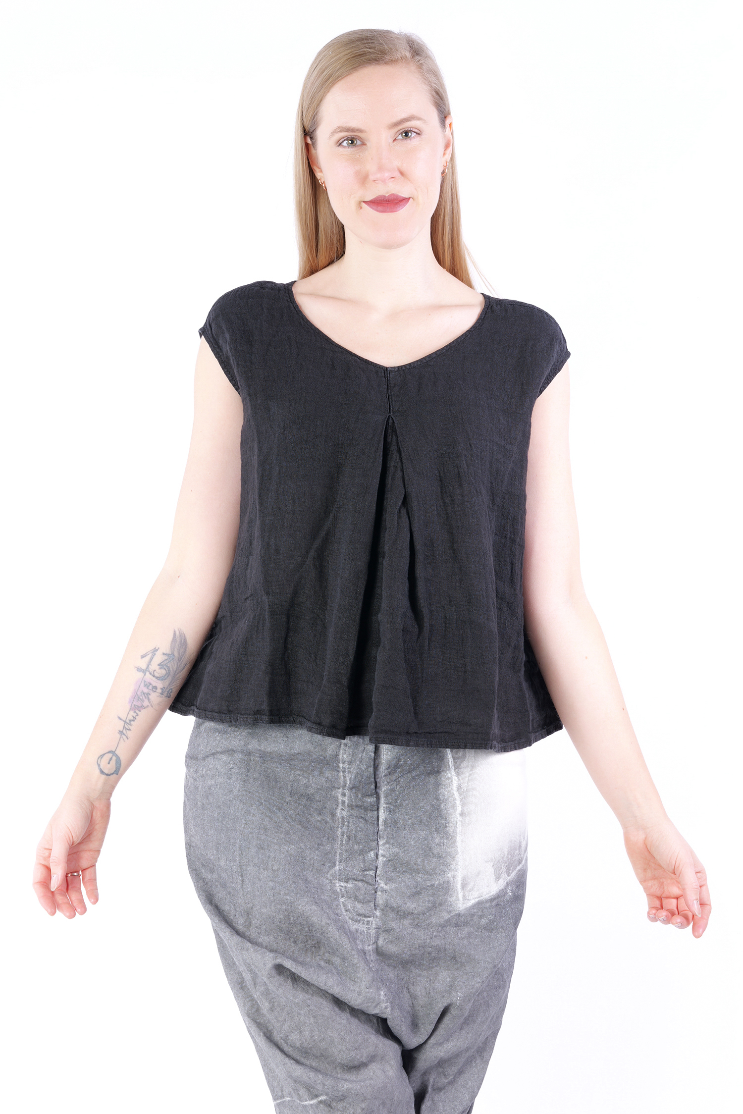 Linen top - Black - 5214T-top