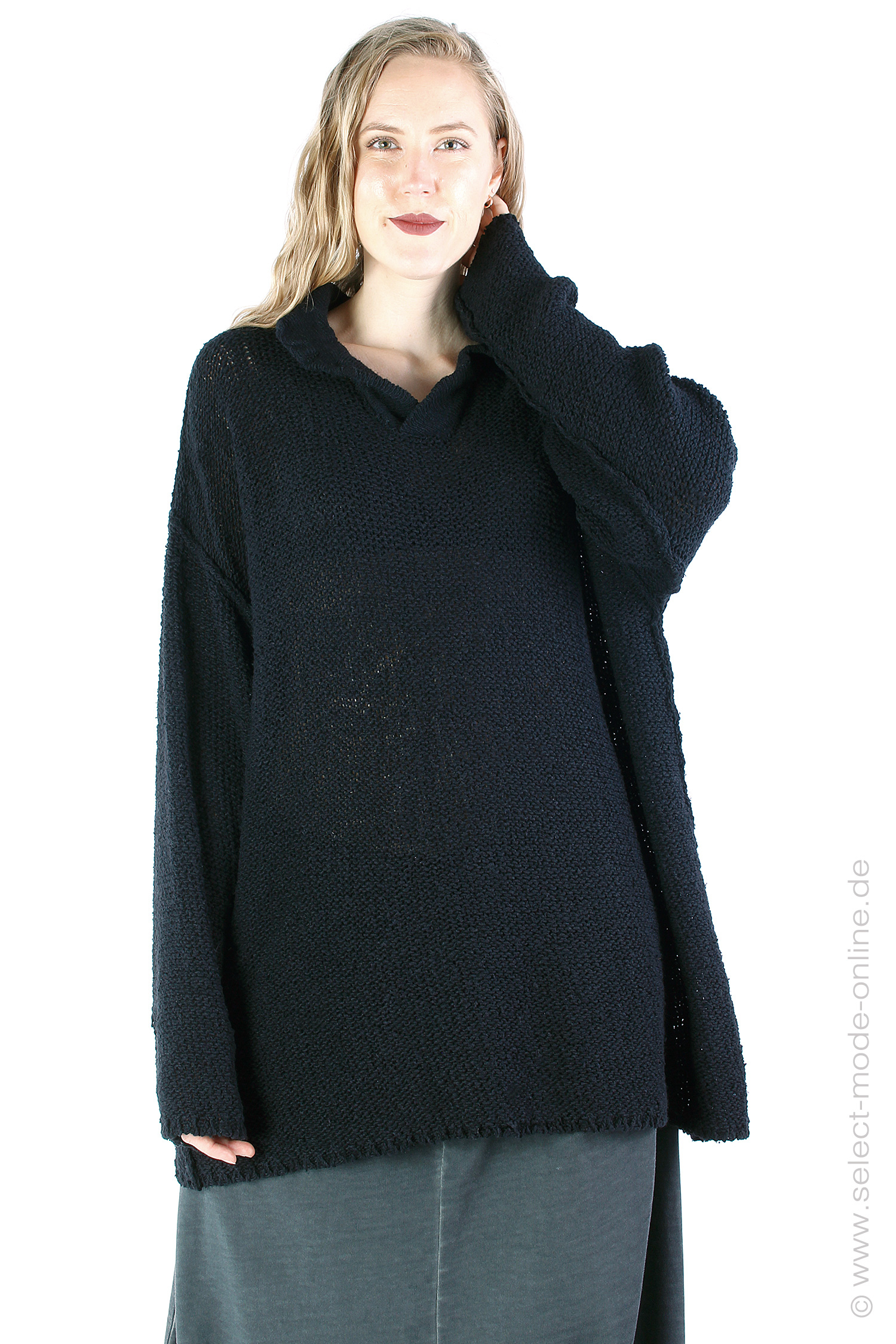 Knit pullover- Black - I25.3785.STR