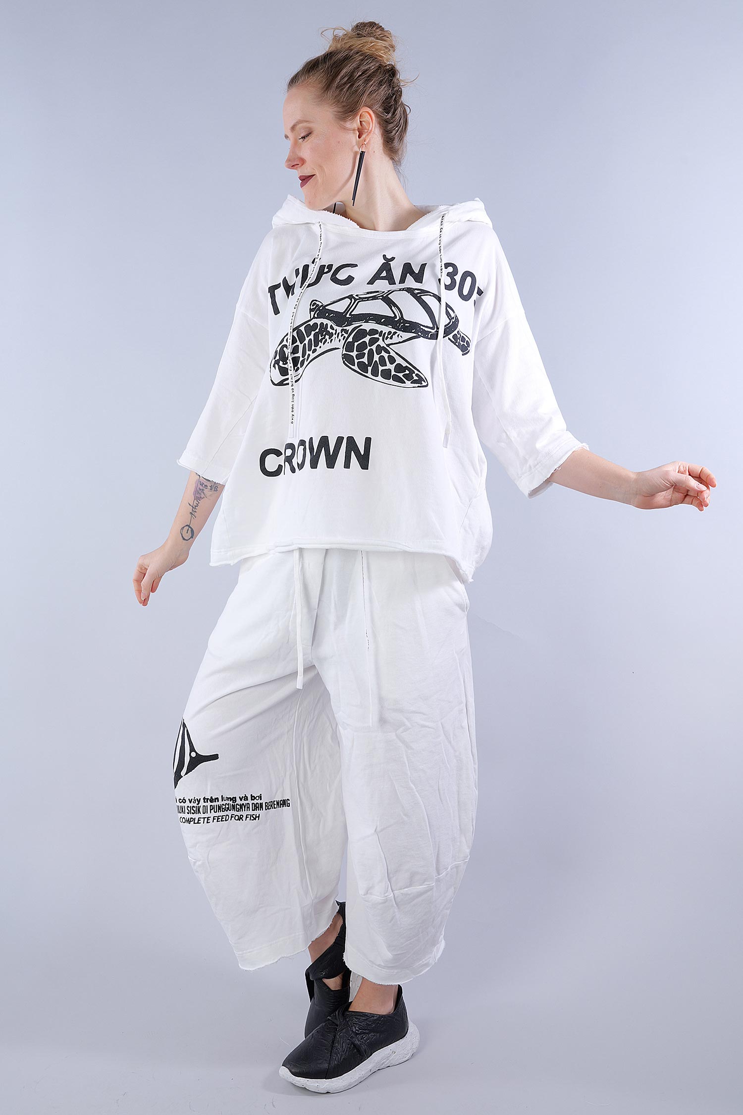 Oversize top - 1253290502 - offwhite print