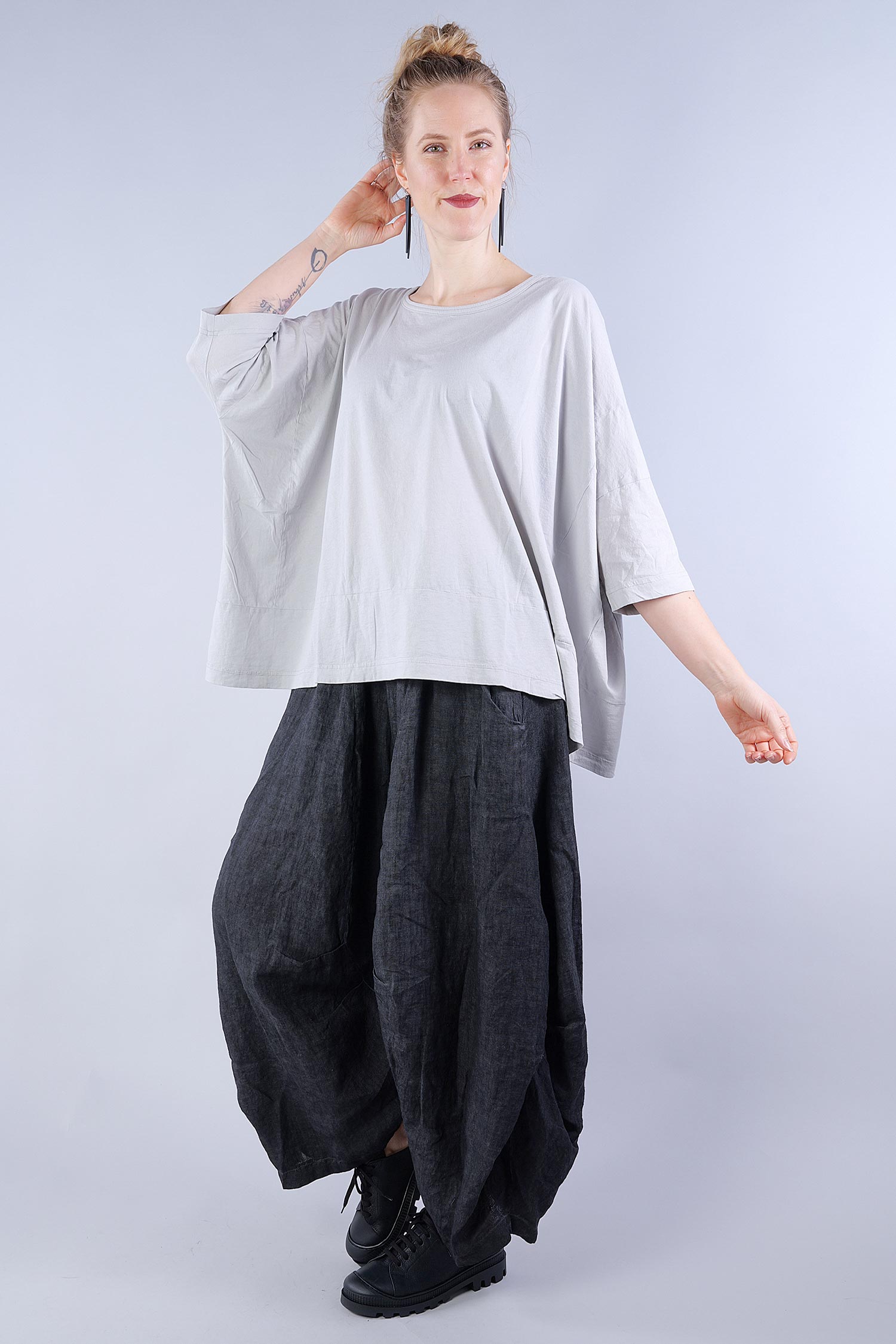 Oversize T-shirt - 1253370528 - grey