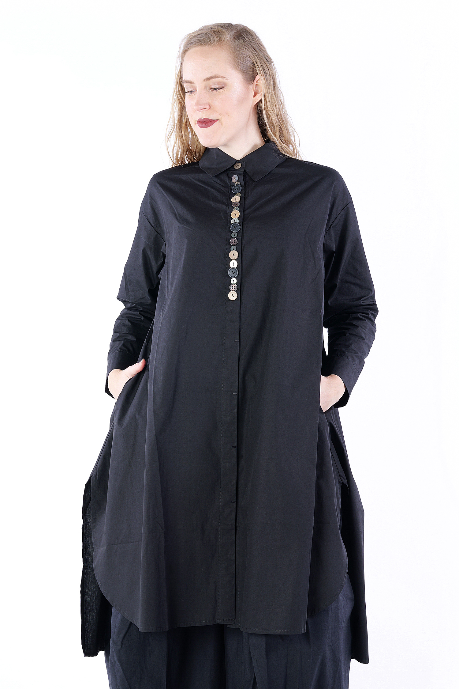 Oversize blouse dress - black - 251459