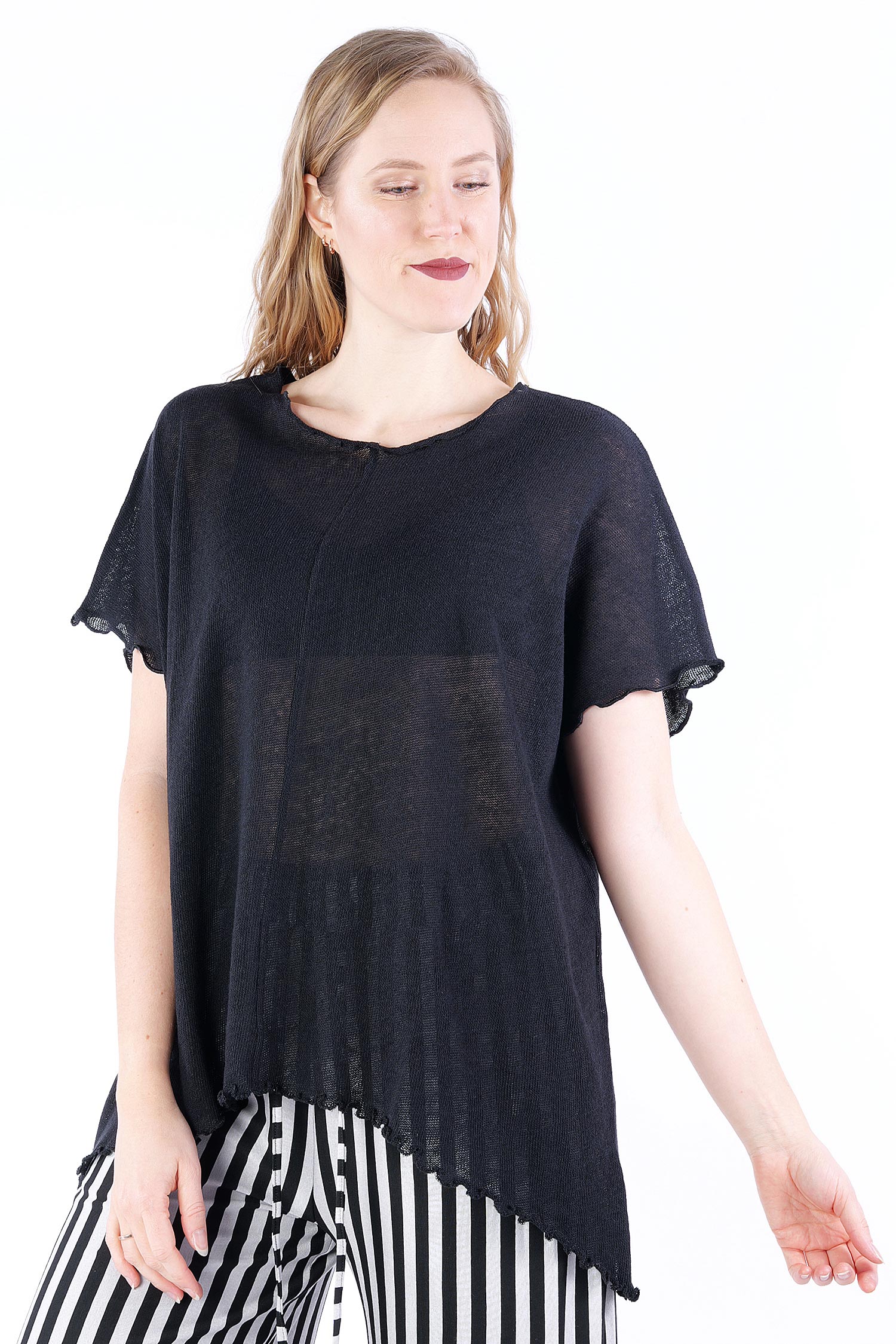 Knit T-shirt - black - SA2125