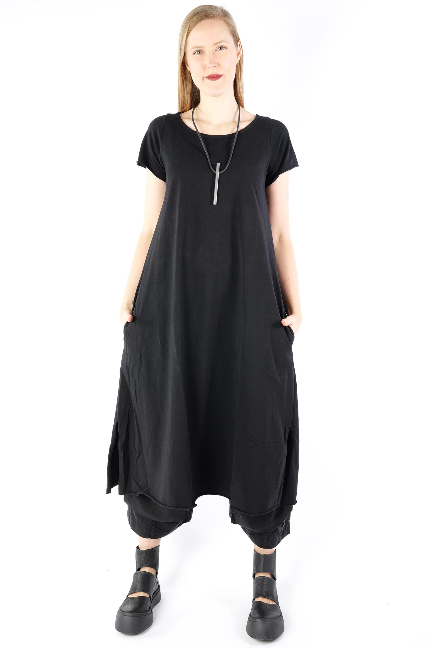 Jersey dress with pockets - Kaviar - Dermist