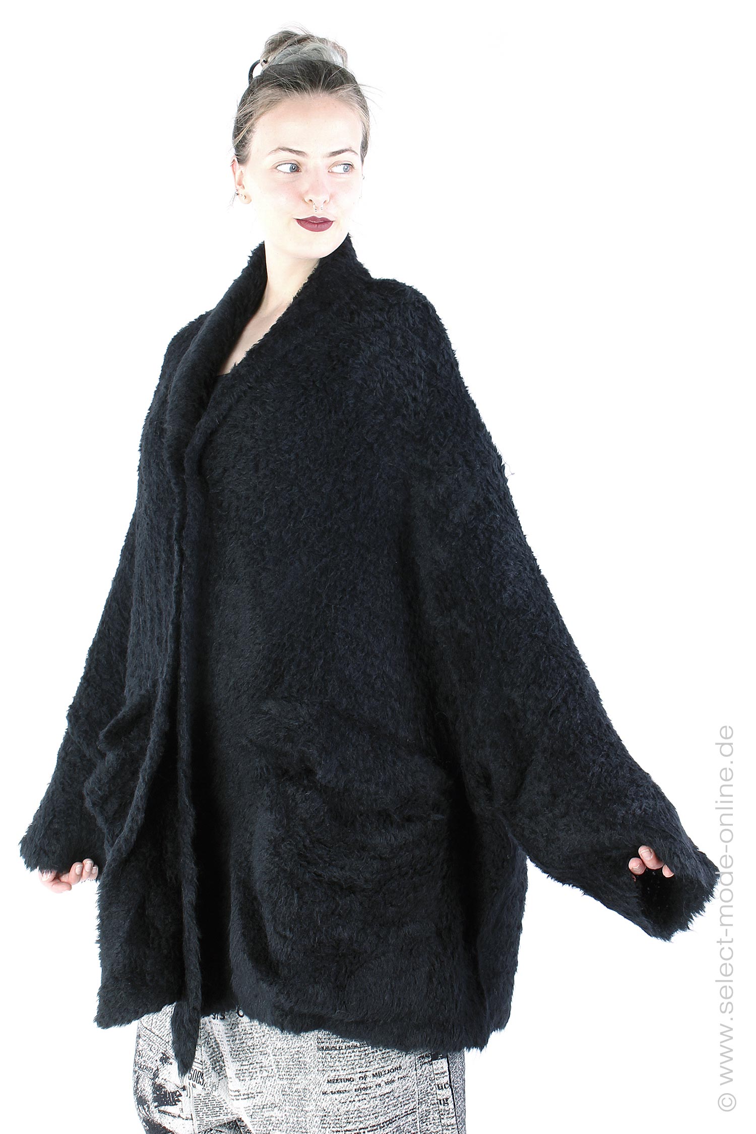 Alpaca hair coat - Black - 2242647103