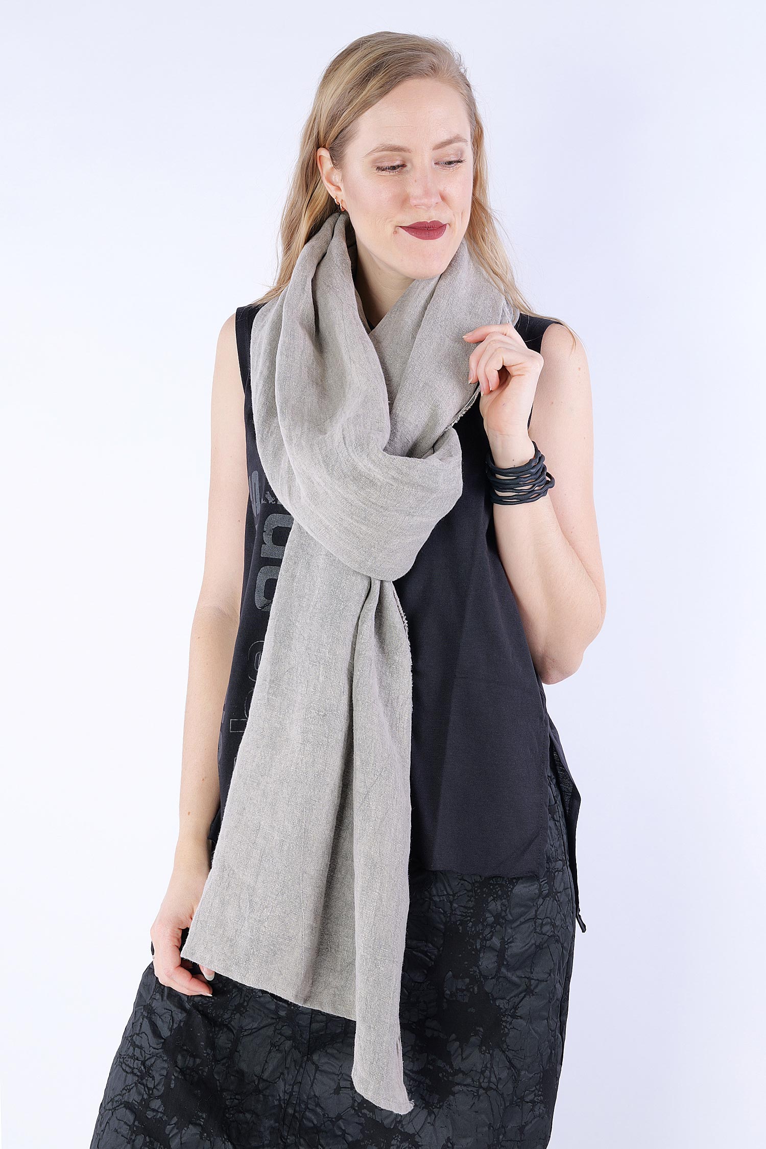 Tie-dyed scarf - grey stone-washed - Mad