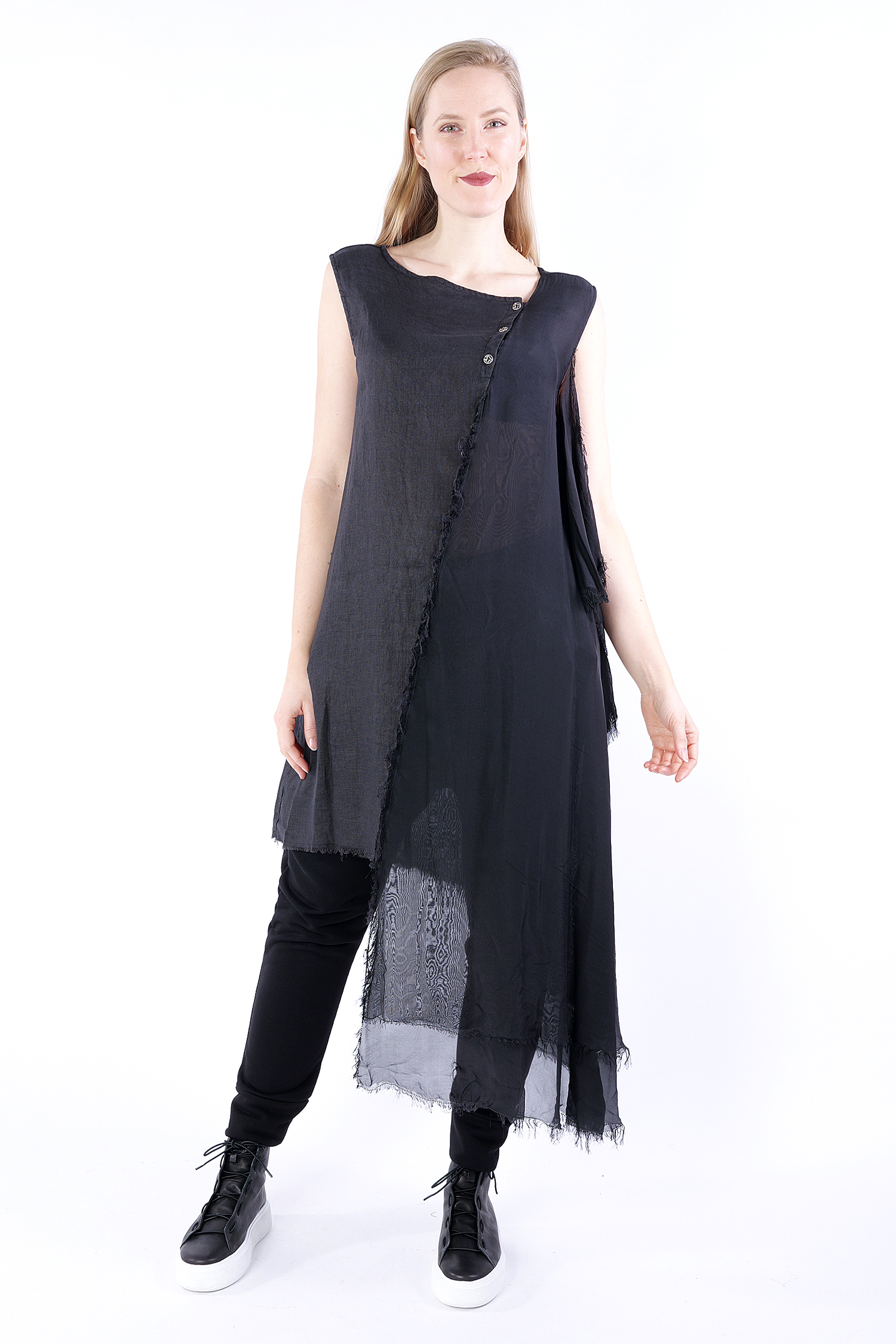 Asymmetrisches Kleid - Schwarz - S38