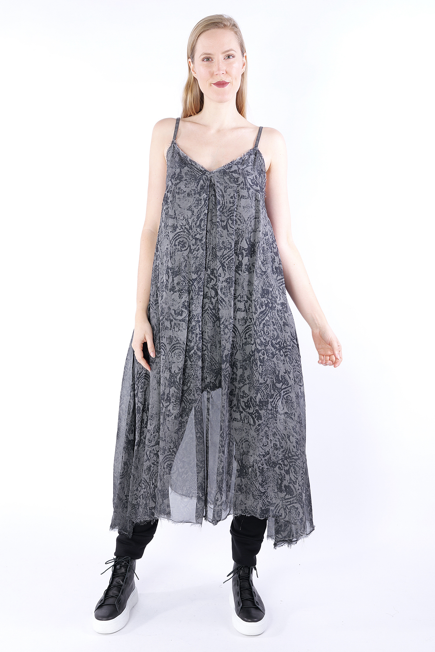 Dress with print - Anthracite - S22