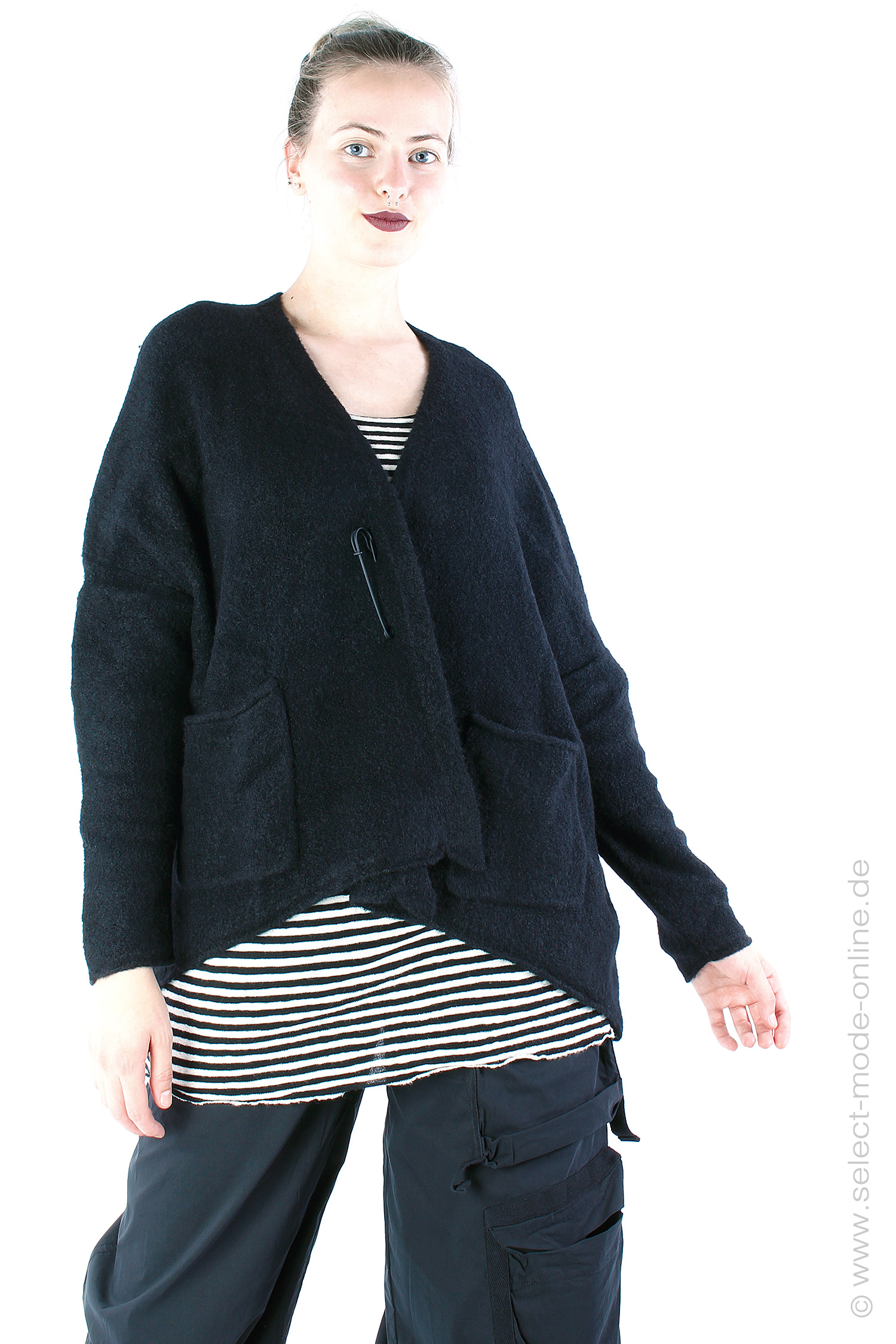 Cosy oversize cardigan - Black - 2243317106