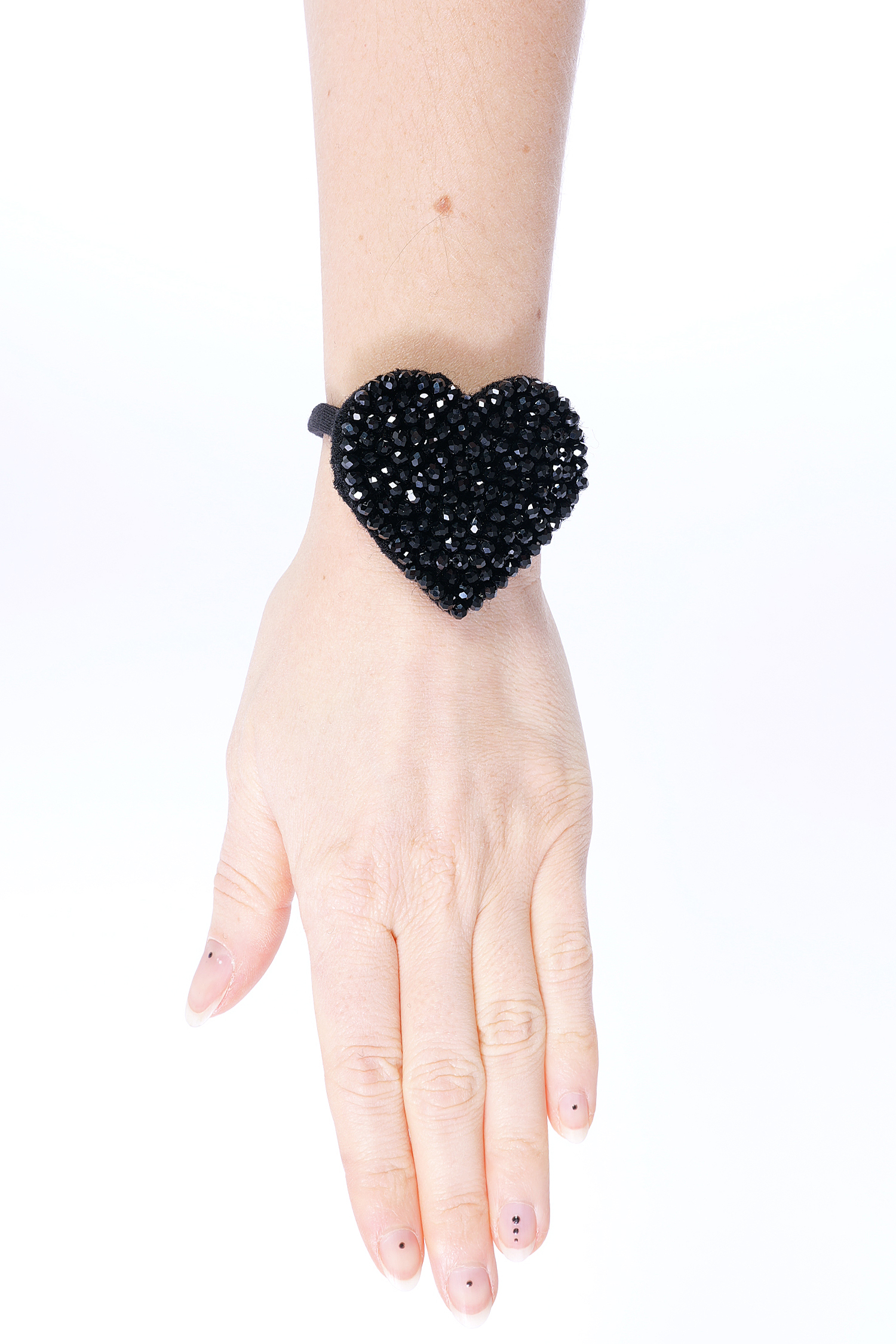 Heart patch with laces - Black - 1633