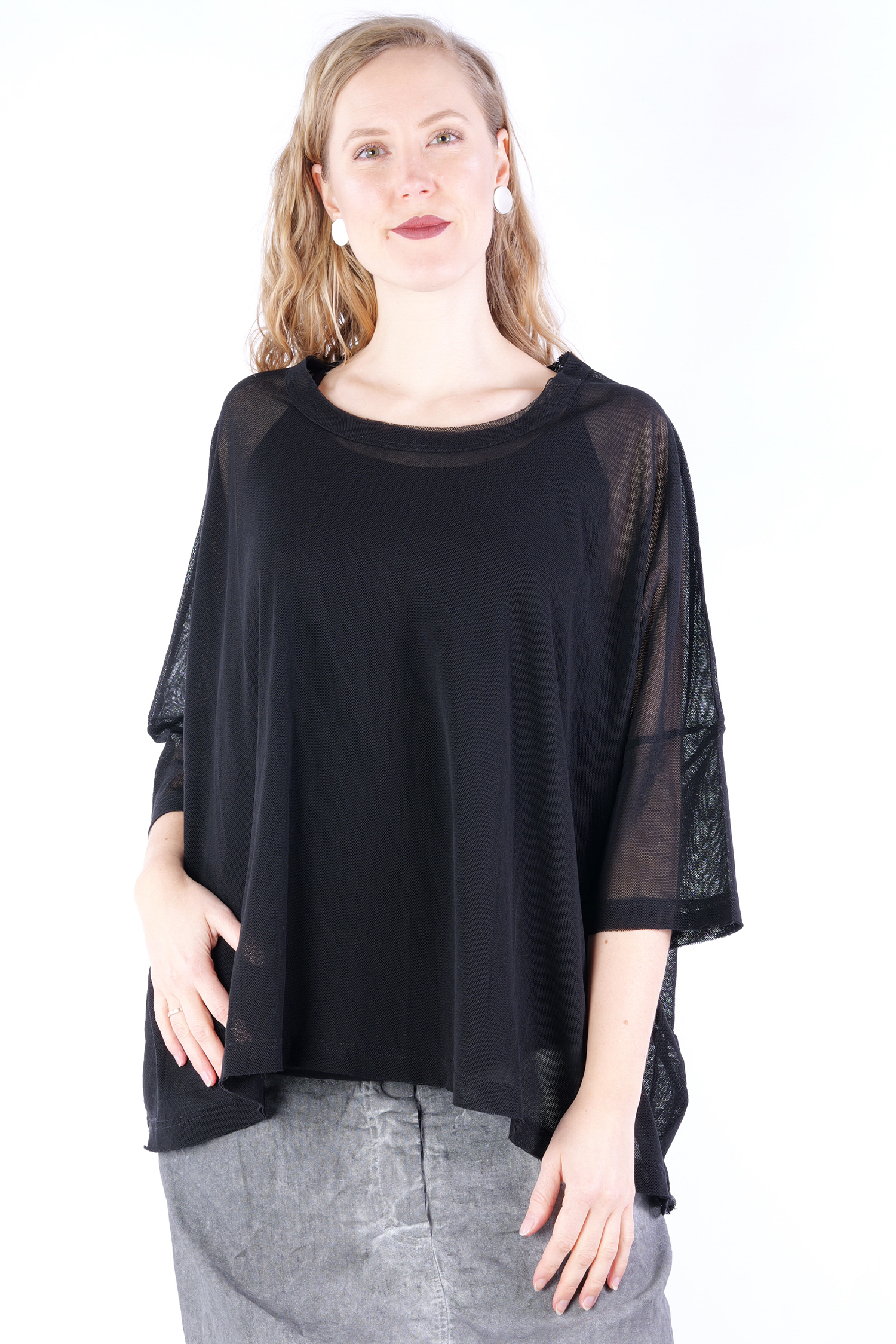 Tulle T-shirt - 1253340511 - black