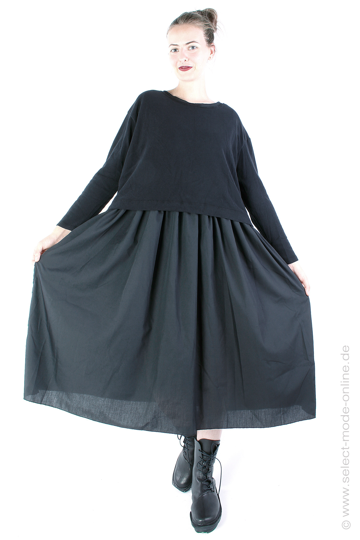 Oversize Kleid - Schwarz - 224-1275