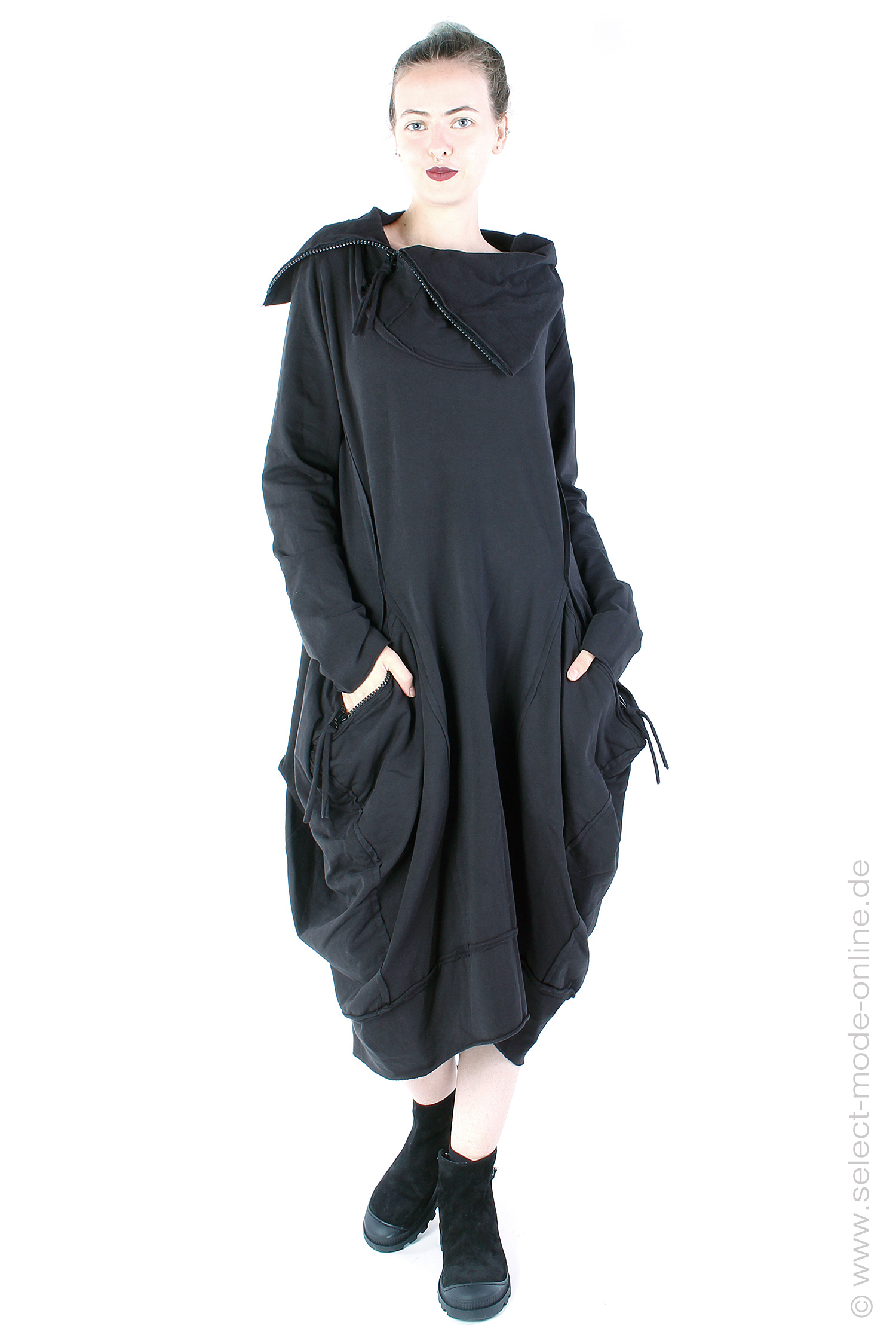 Tulip sweat dress - Black - 23707