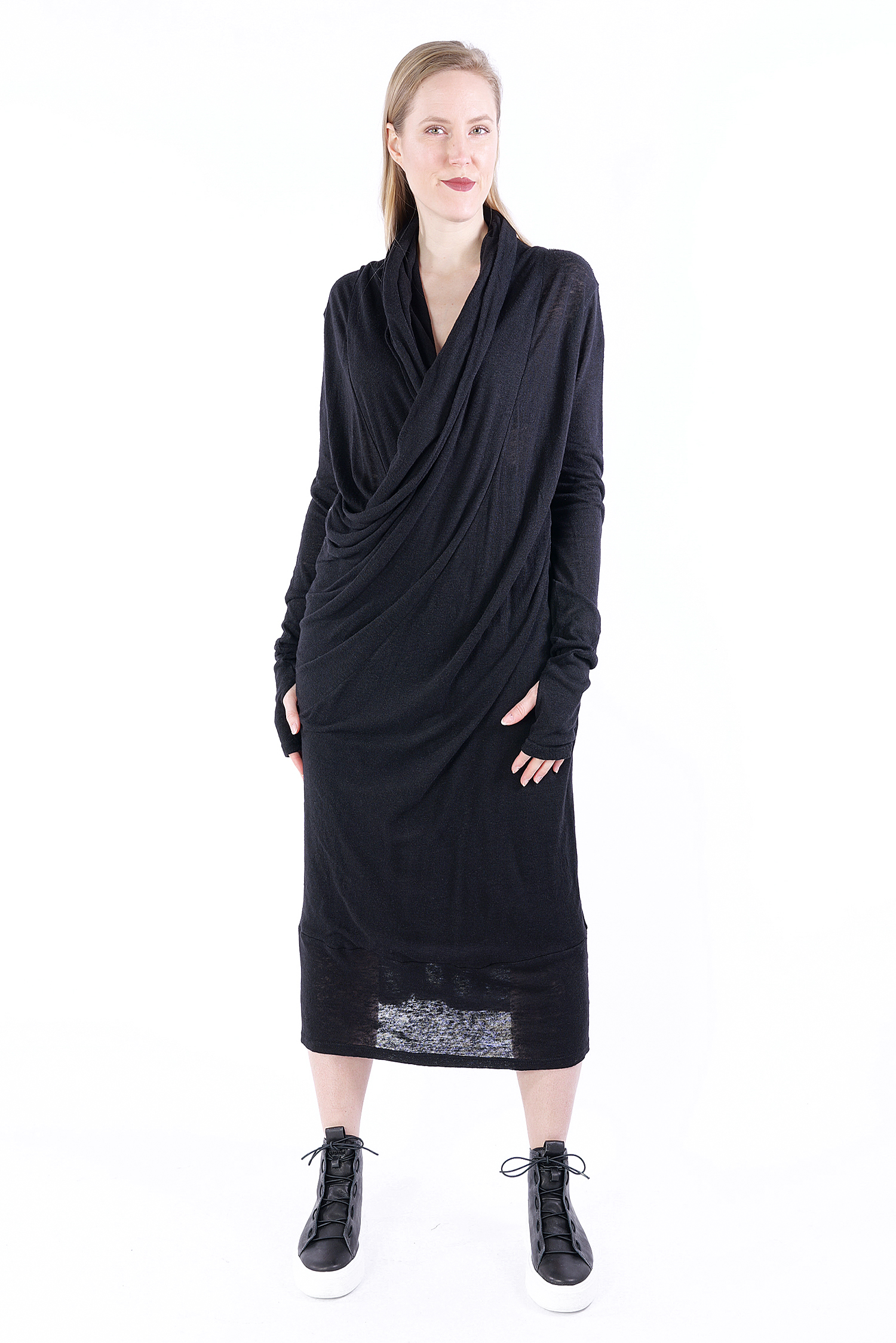 Draped dress - black - M131