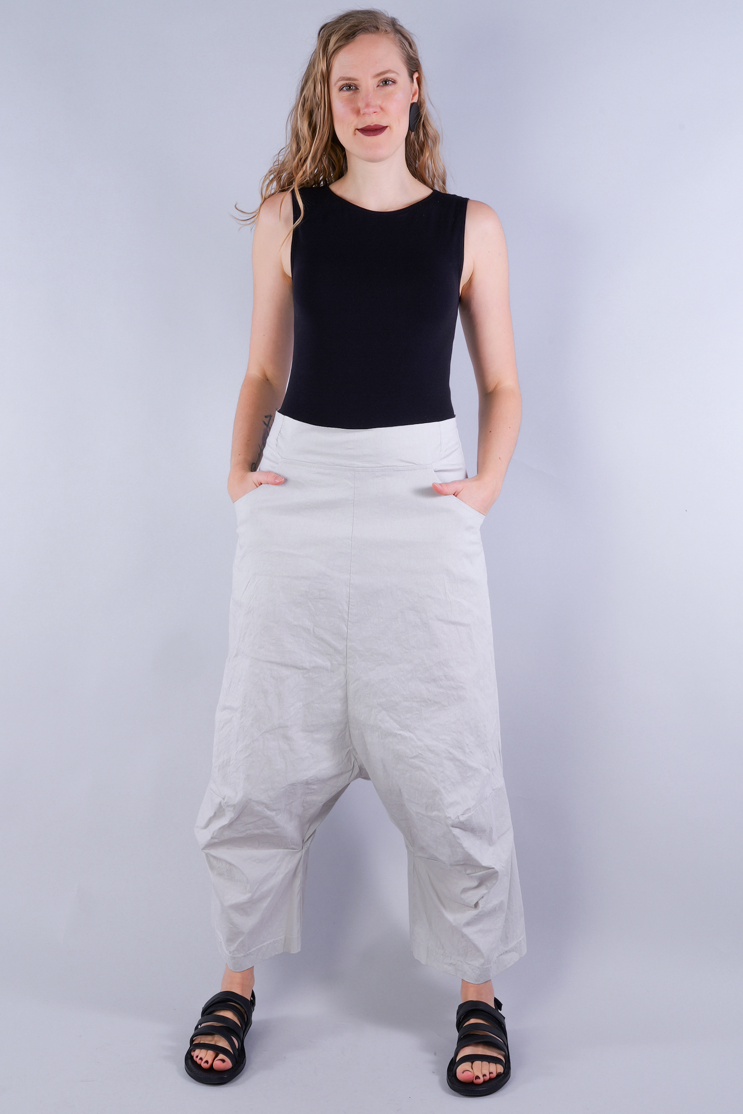 Loose stretch pants - moon - 1251630110