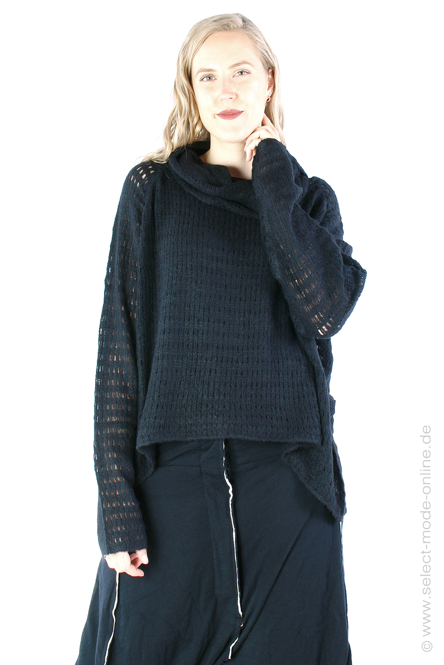 Luftiger Strickpullover - Schwarz - 2243420703