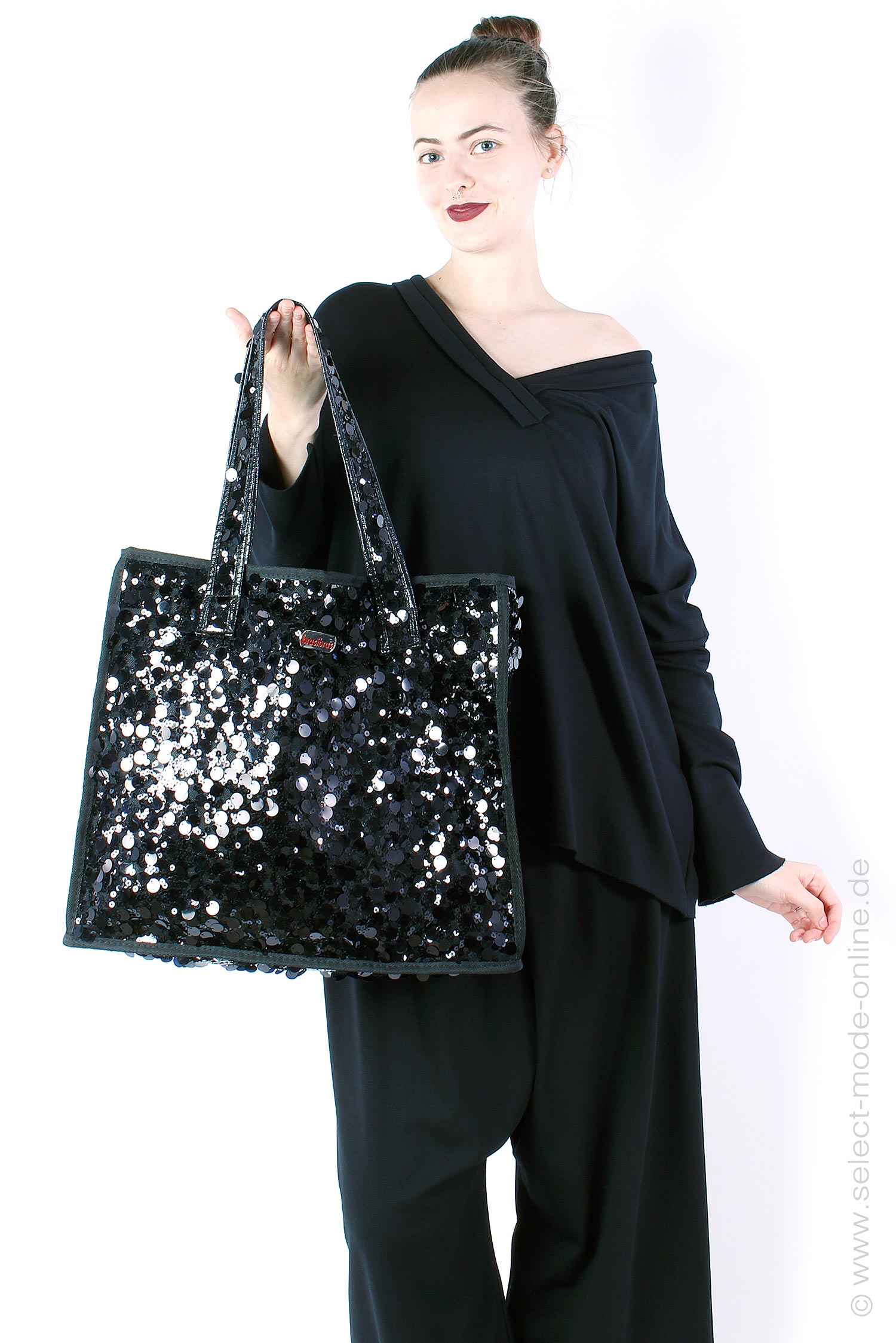 Sequins shopper - black