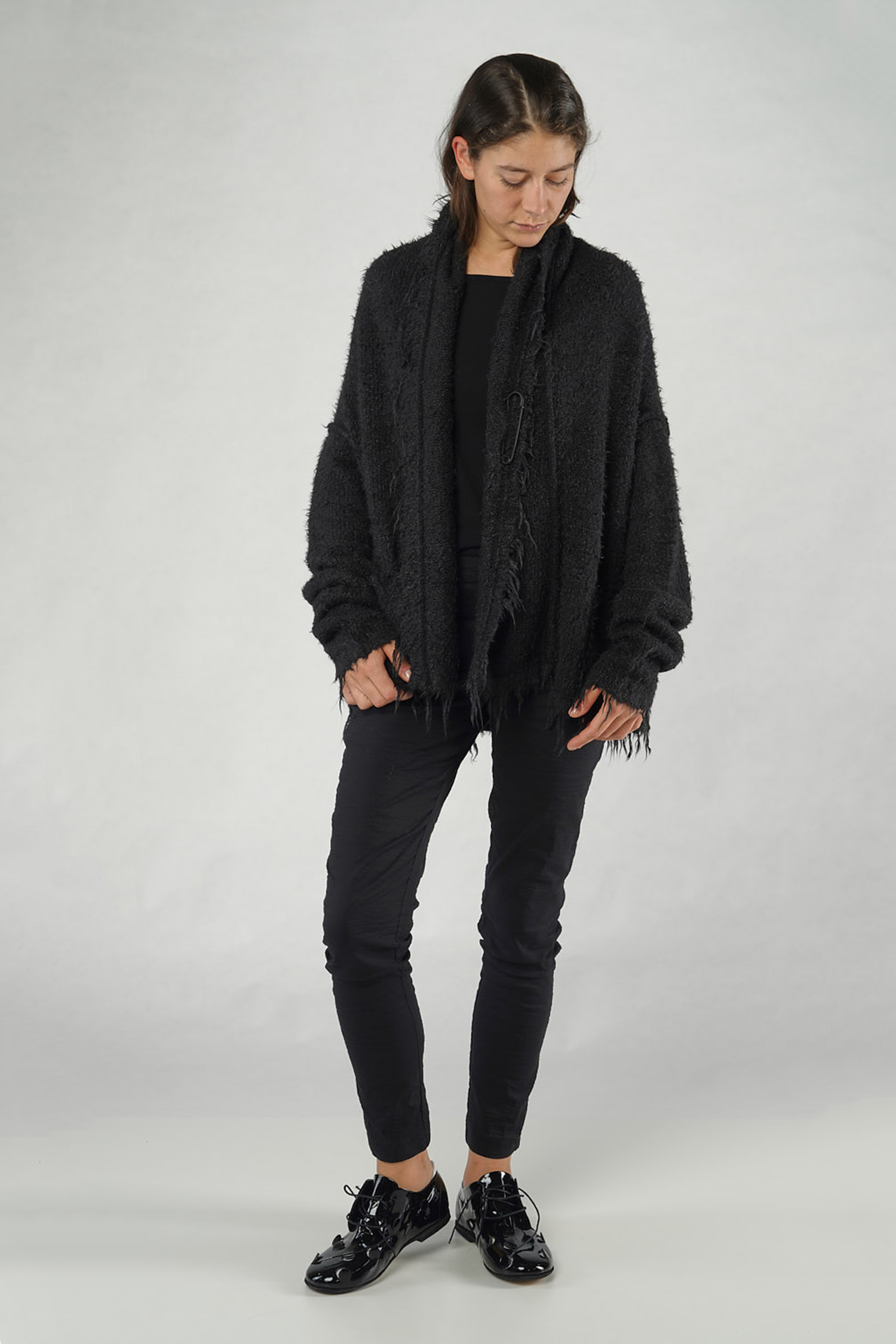 Silk knit cardigan - black - 1251657106