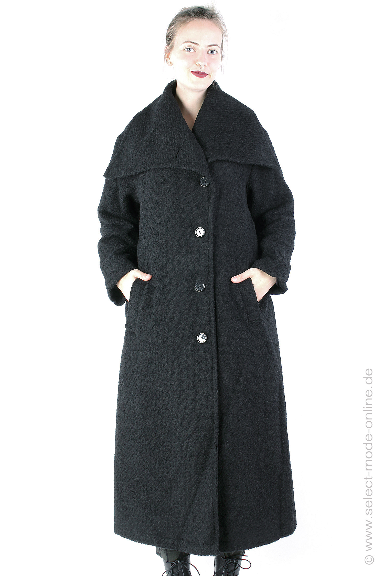 Bouclé winter coat - Black - SA-Mattia-Boucle