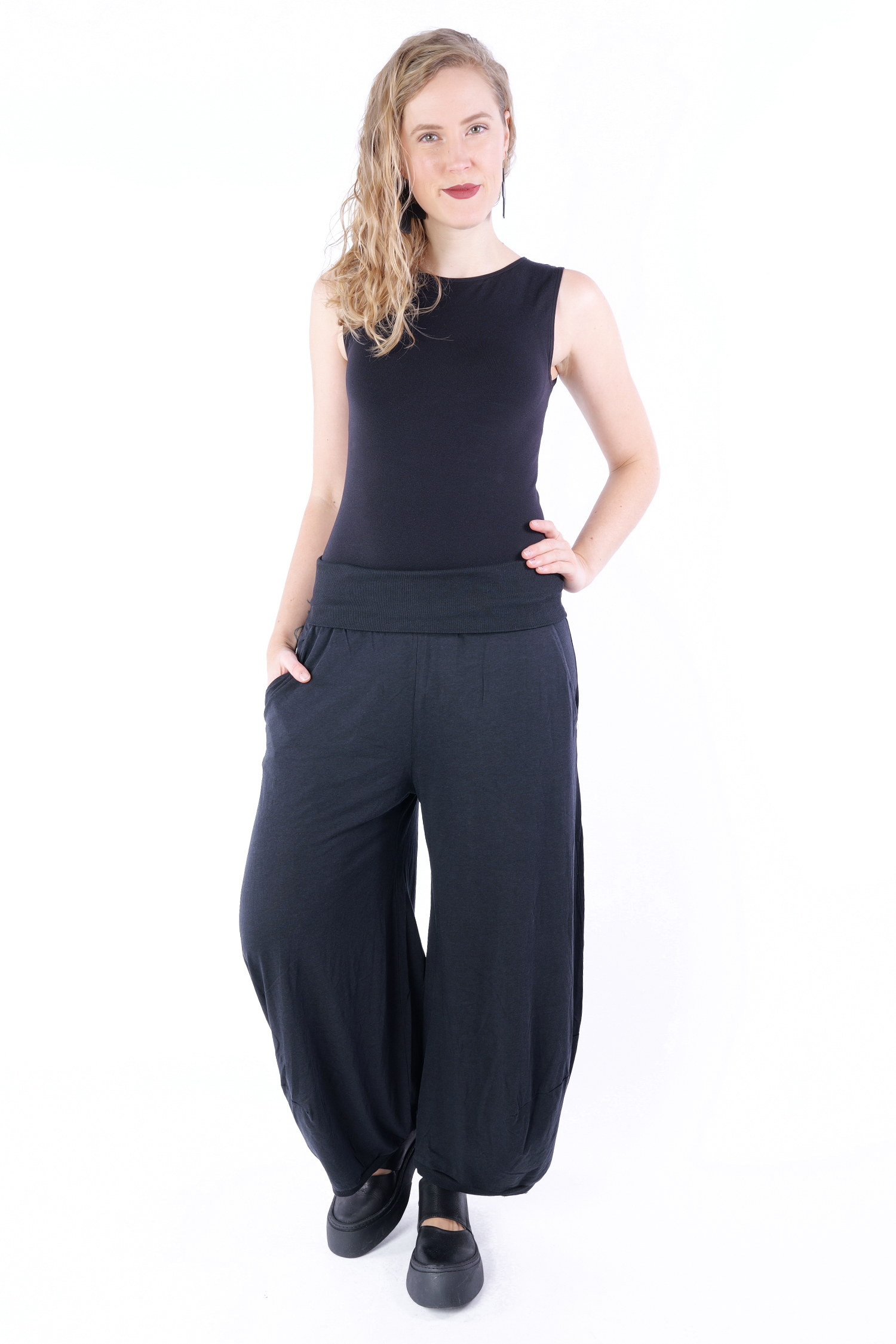 Tulip jersey pants - 1253260101 - black