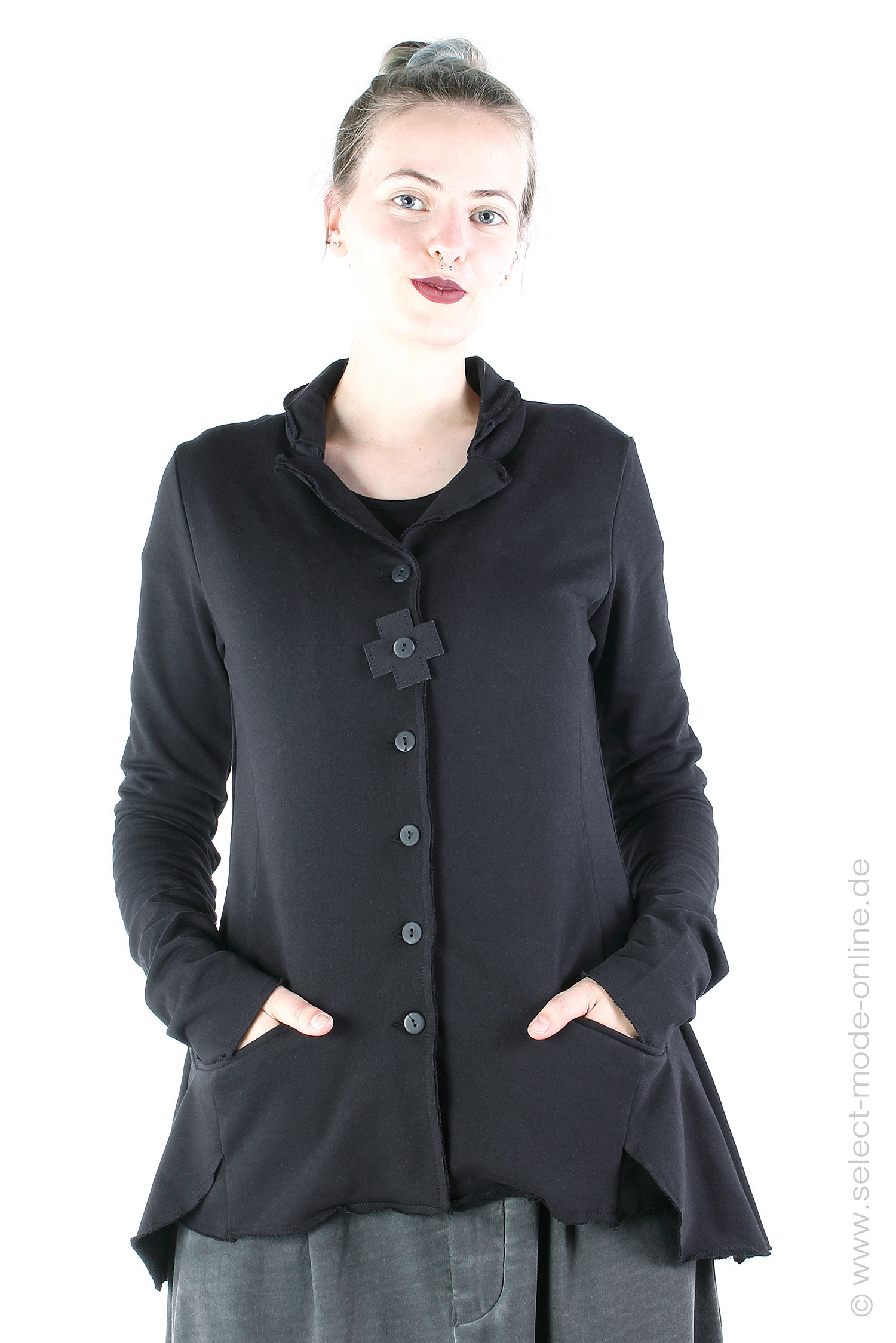 Sweat blazer jacket - Black - 8044