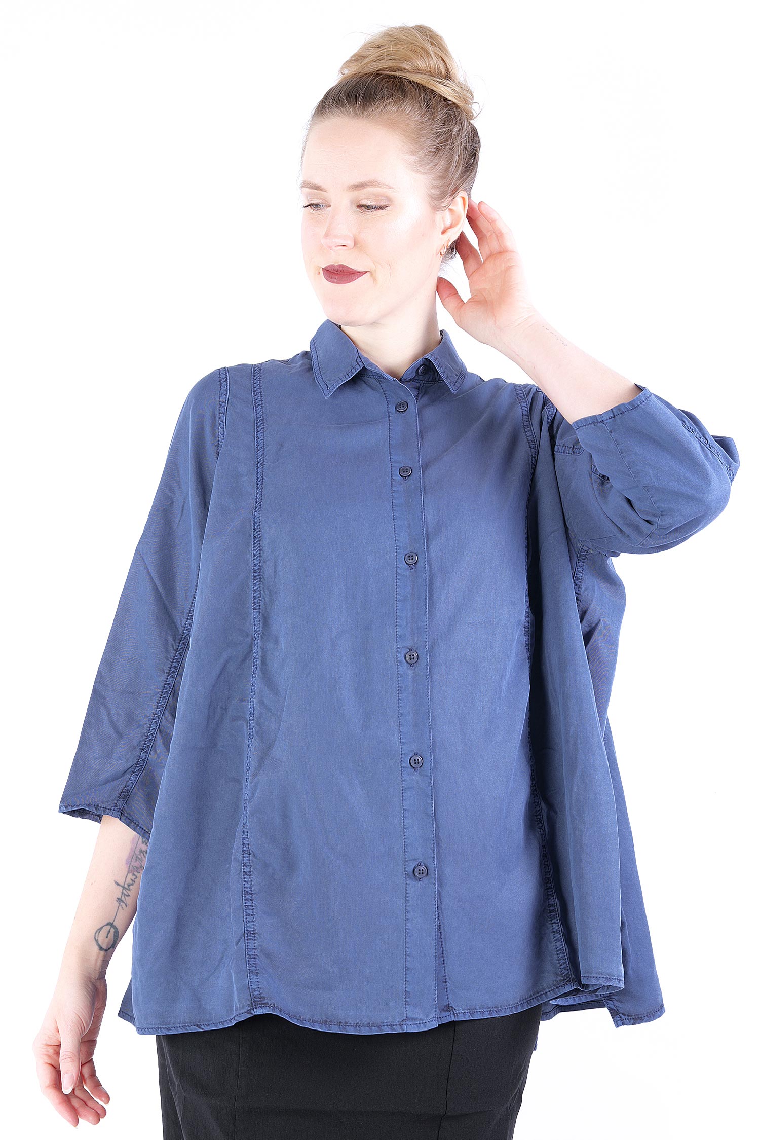 Oversize blouse - 1253200405 - navy pigment