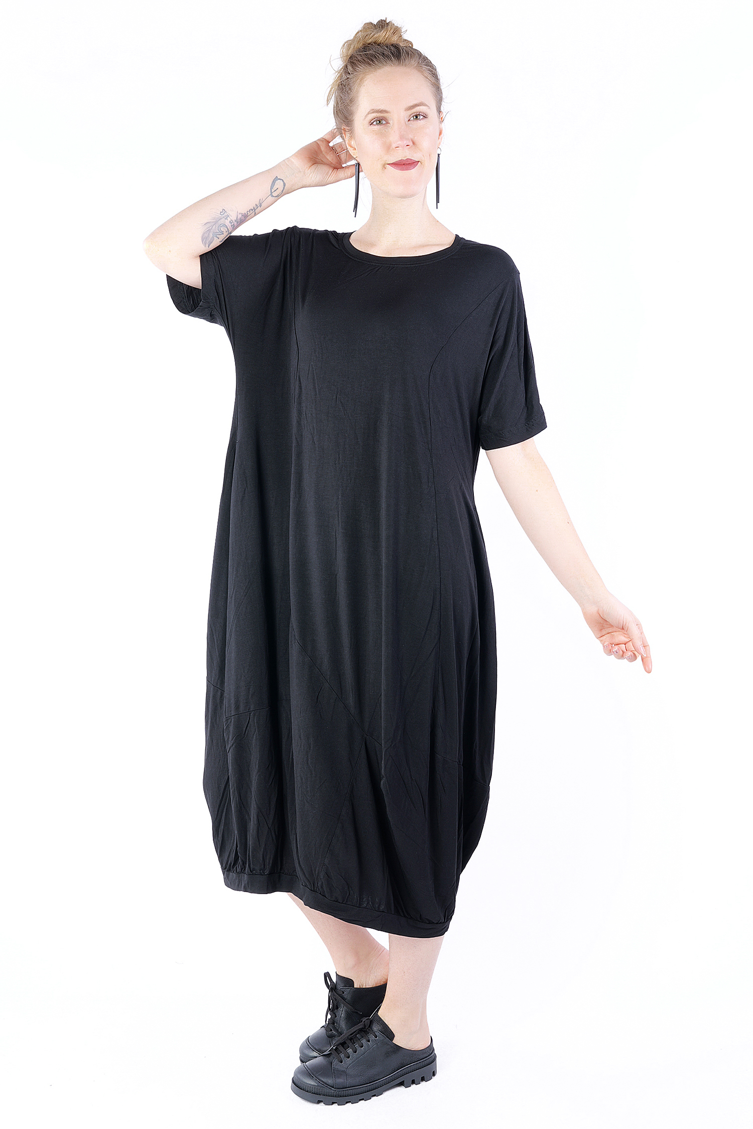 Long jersey dress - black - 1251700901