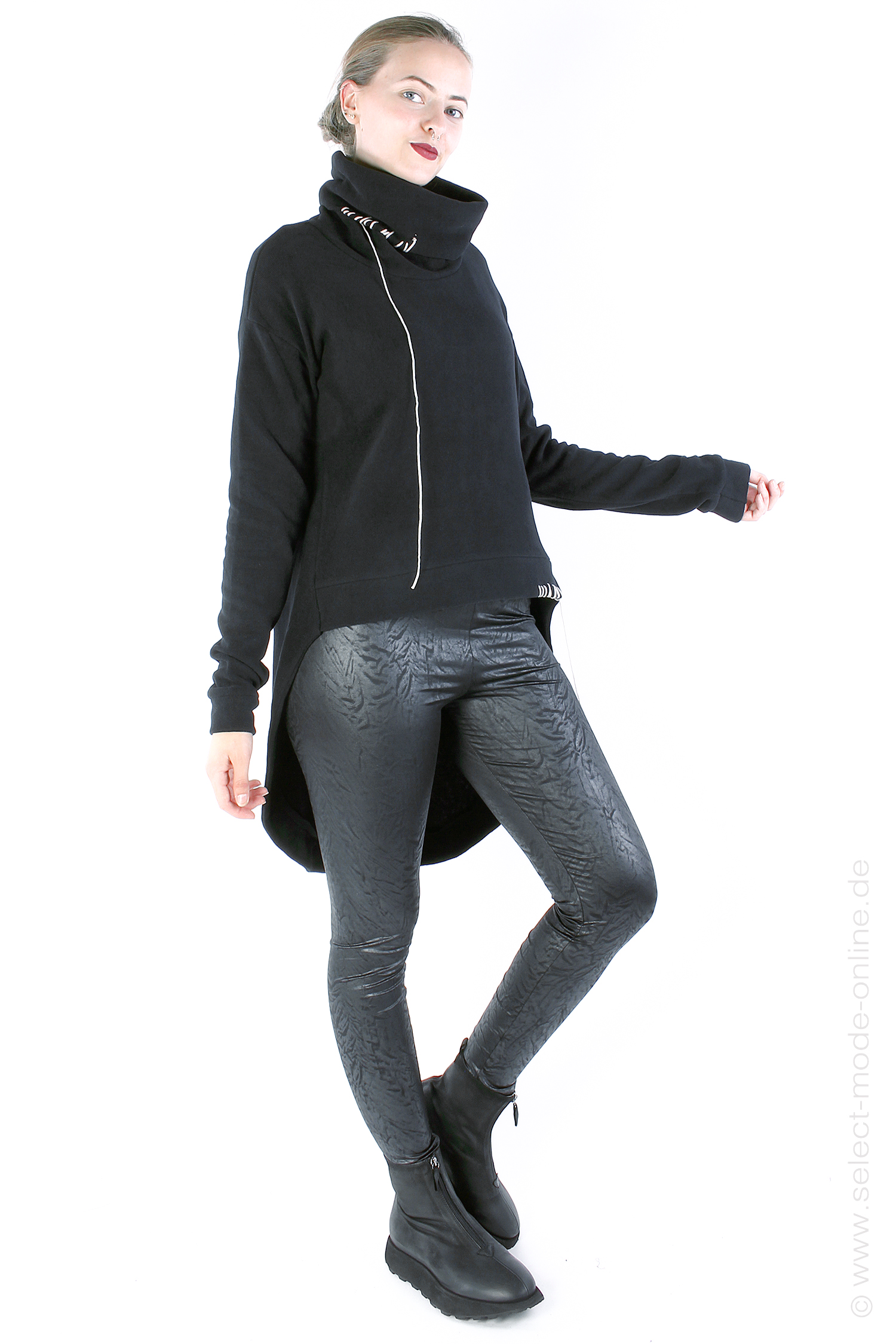 Asymmetrical pullover - Black - FRACK