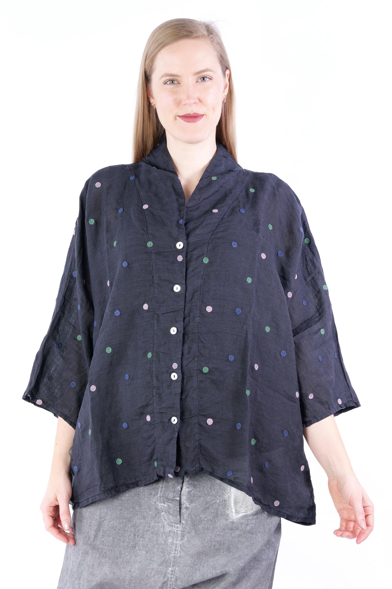 Blouse with dots - Kaviar - Lipallein