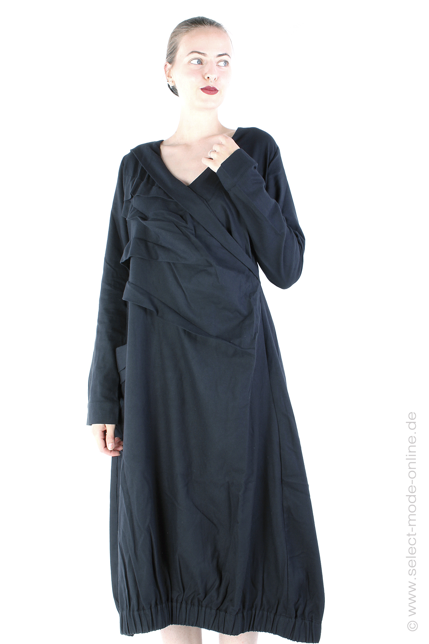 Flanell Kleid - Schwarz - FRANNY