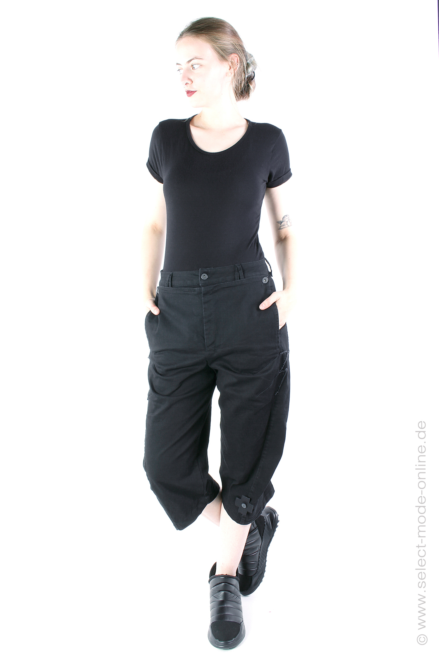 Ausgefallene Stretchhose - Schwarz  - 1060