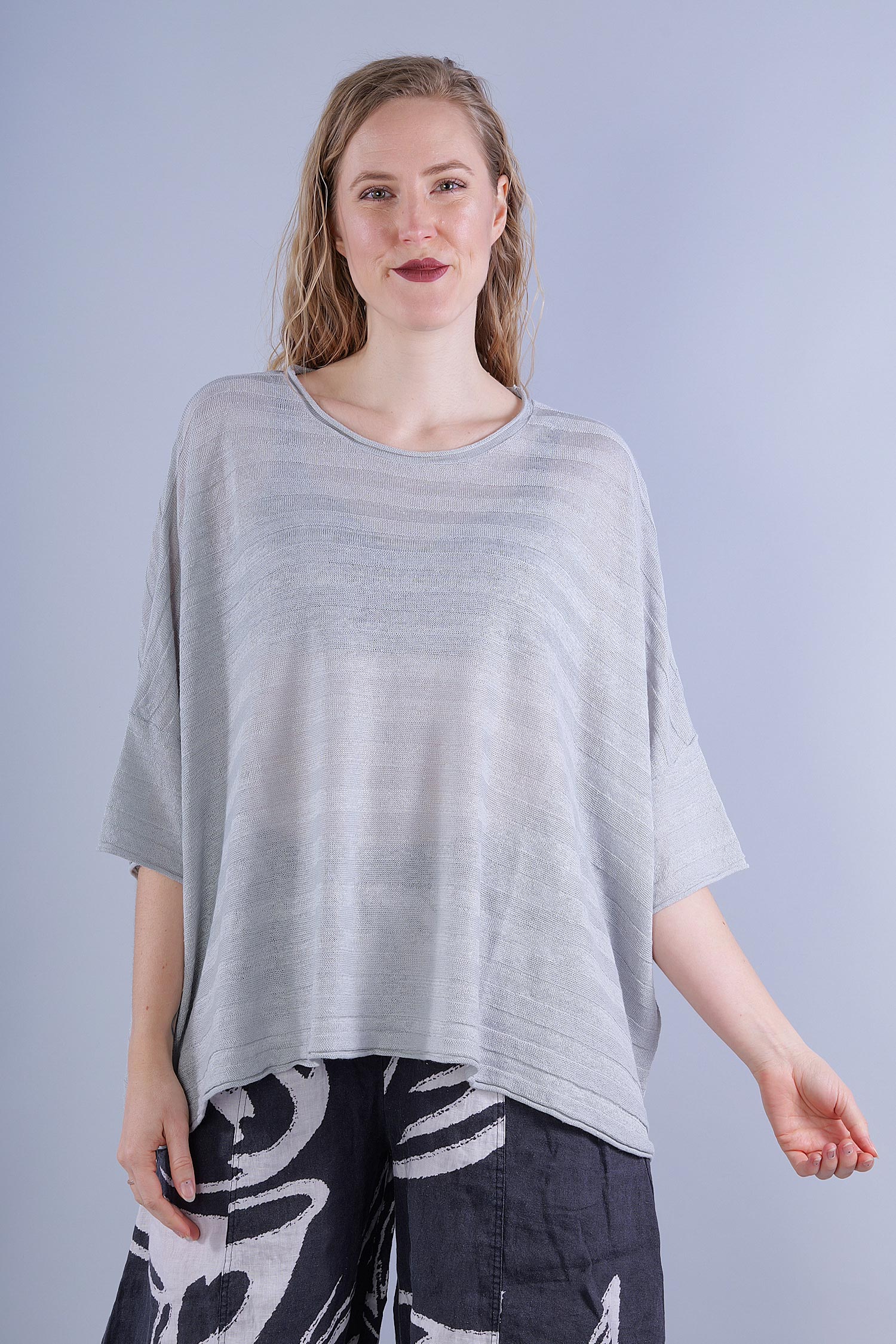 Fine knit top - 1253510701 - grey