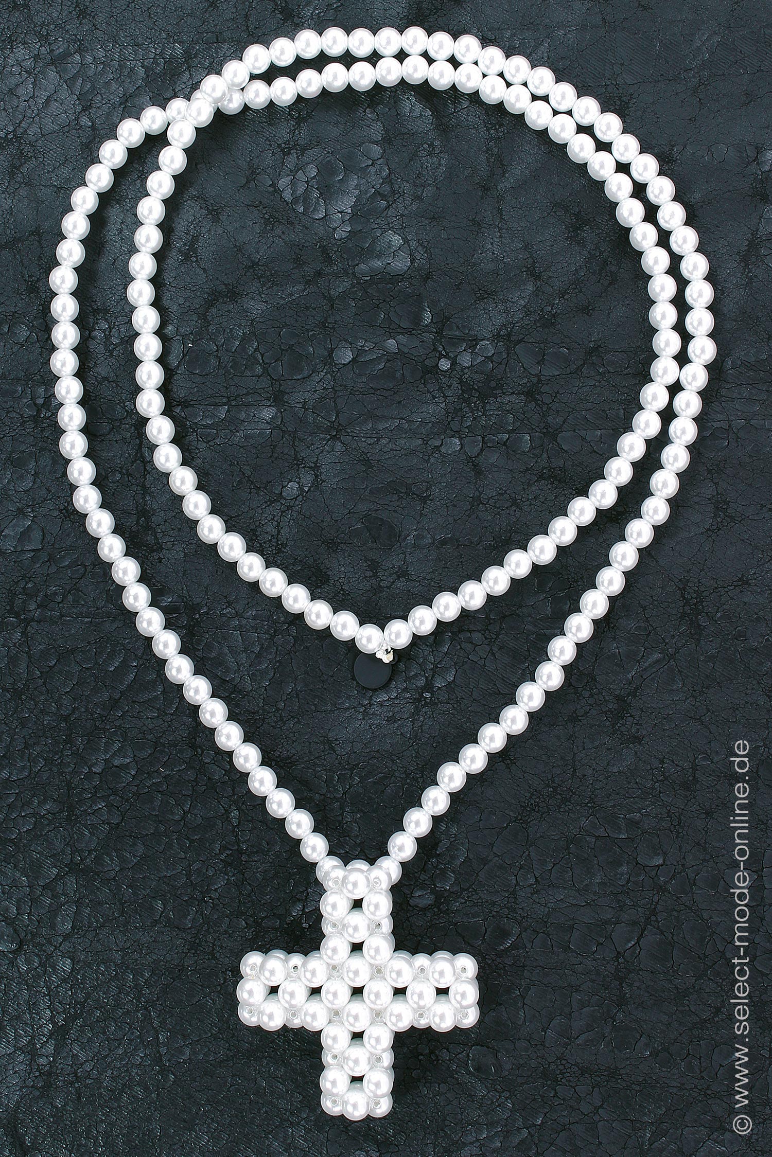 Long plus necklace 8mm - White - 1557