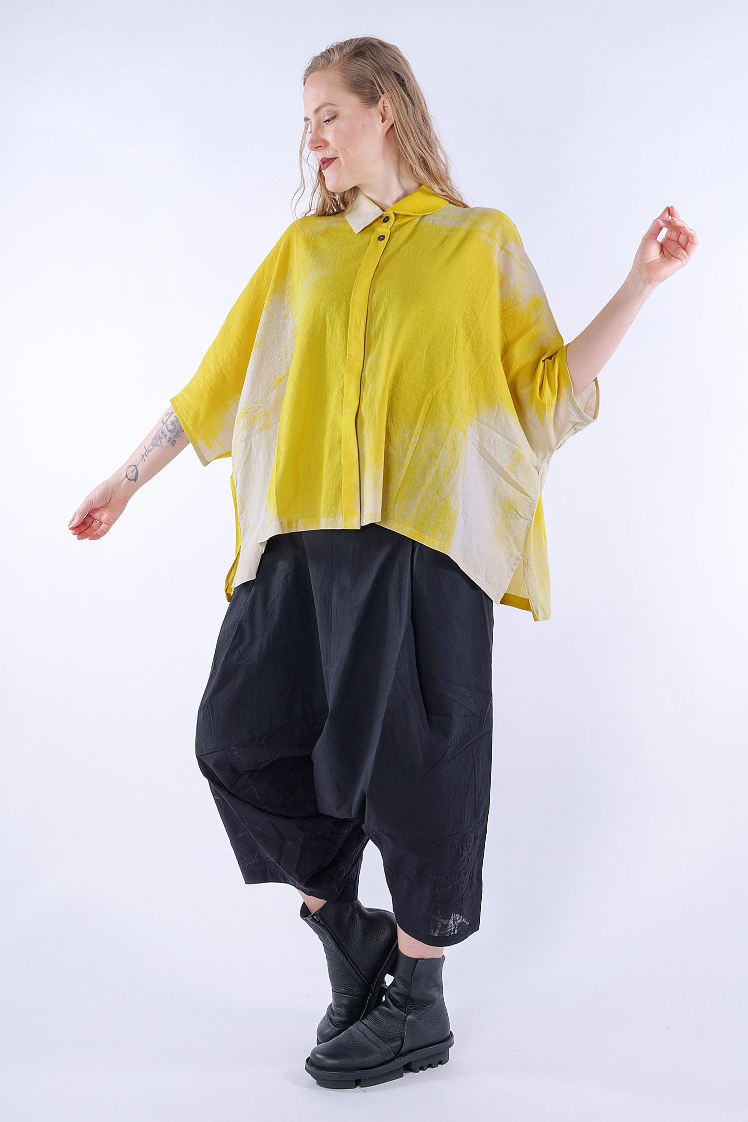 Oversize blouse - Yellow - 251410