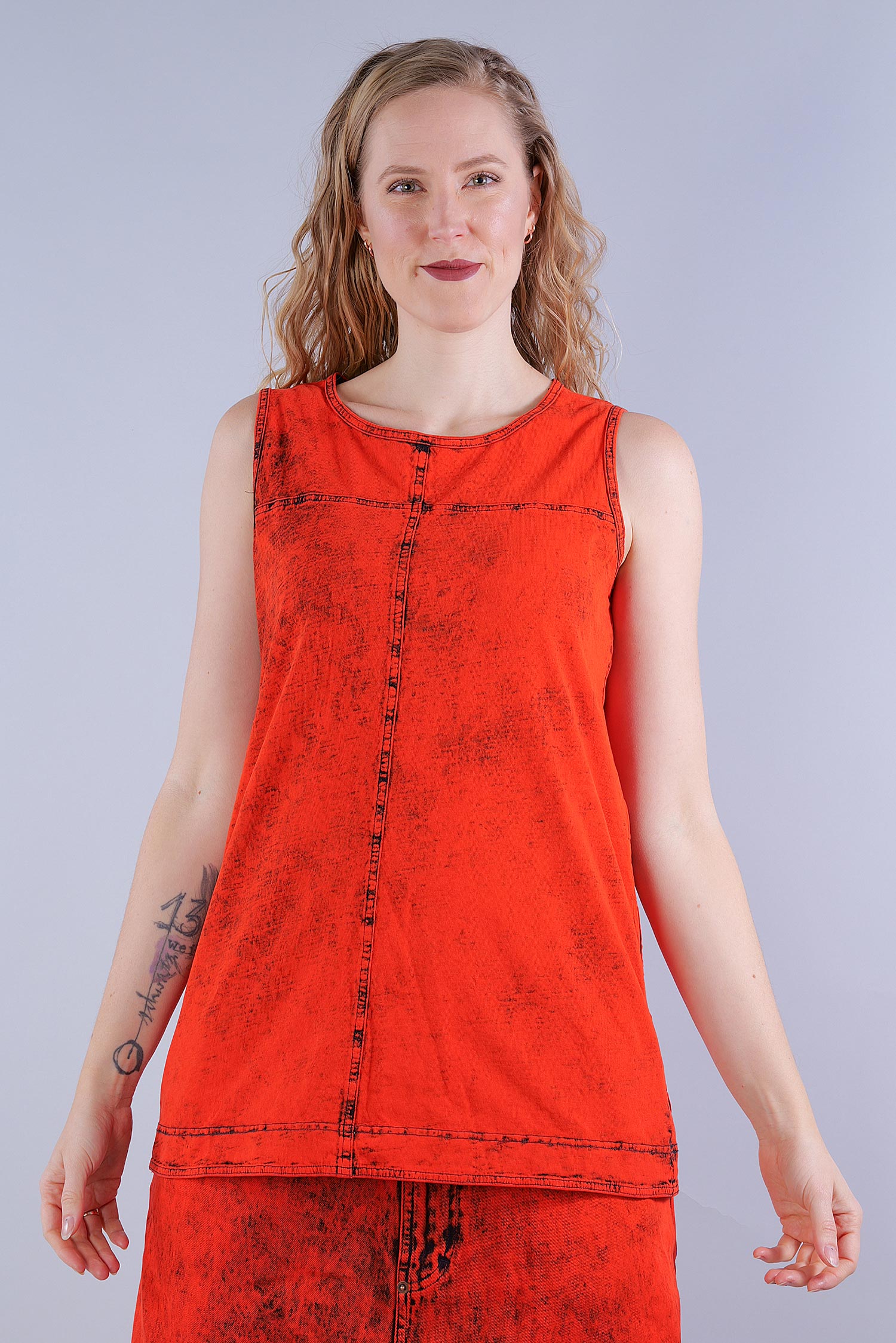 Top with pockets - mandarine dye - 1252620801