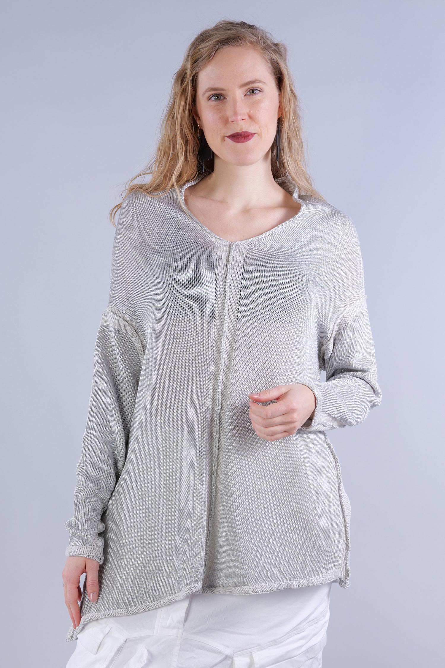 Glitter knit pullover - moon sparkle - 1251447008