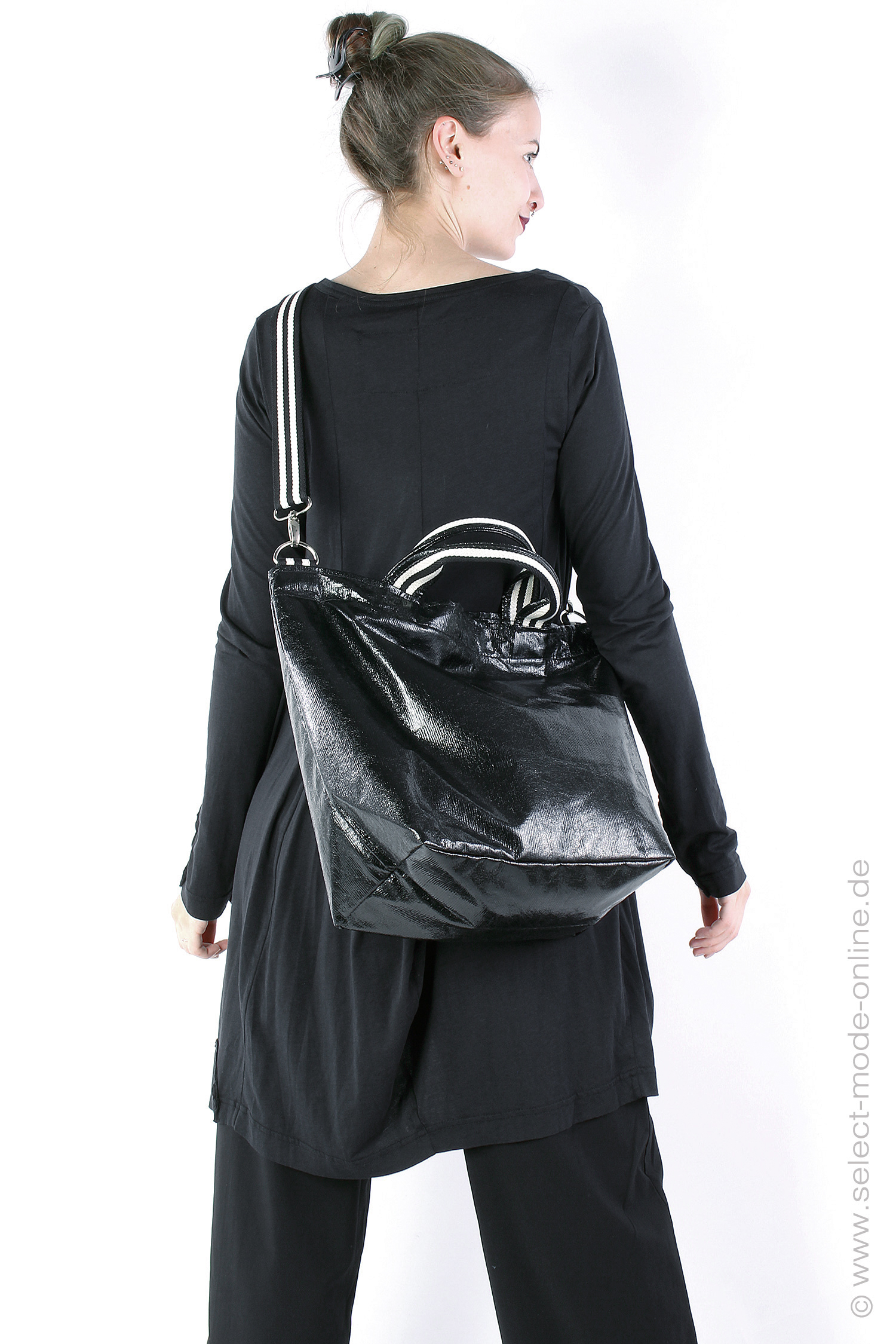 Glitter shoulder bag - black - shop&stripe glitter zip