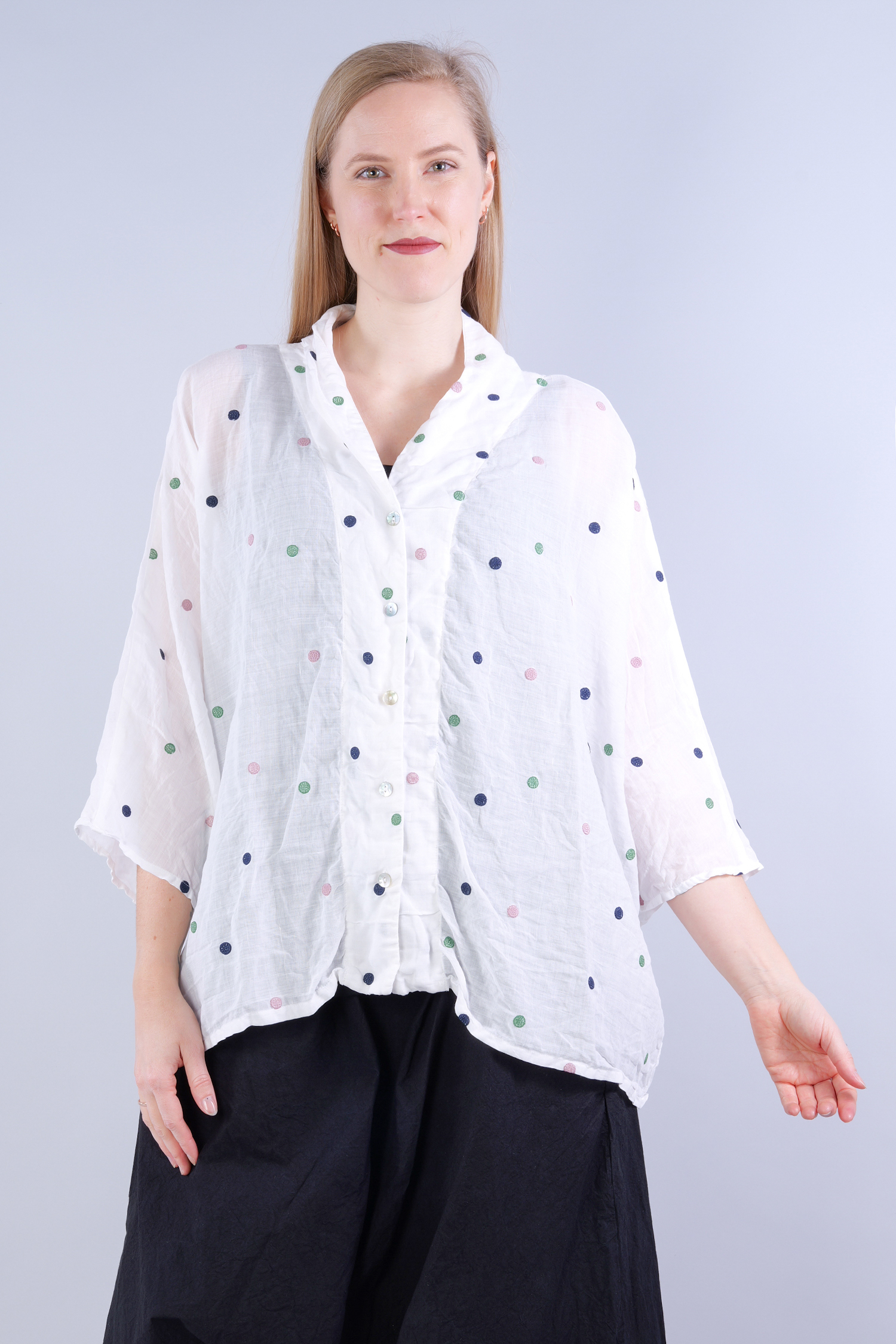 Blouse with dots - Schnee - Lipallein