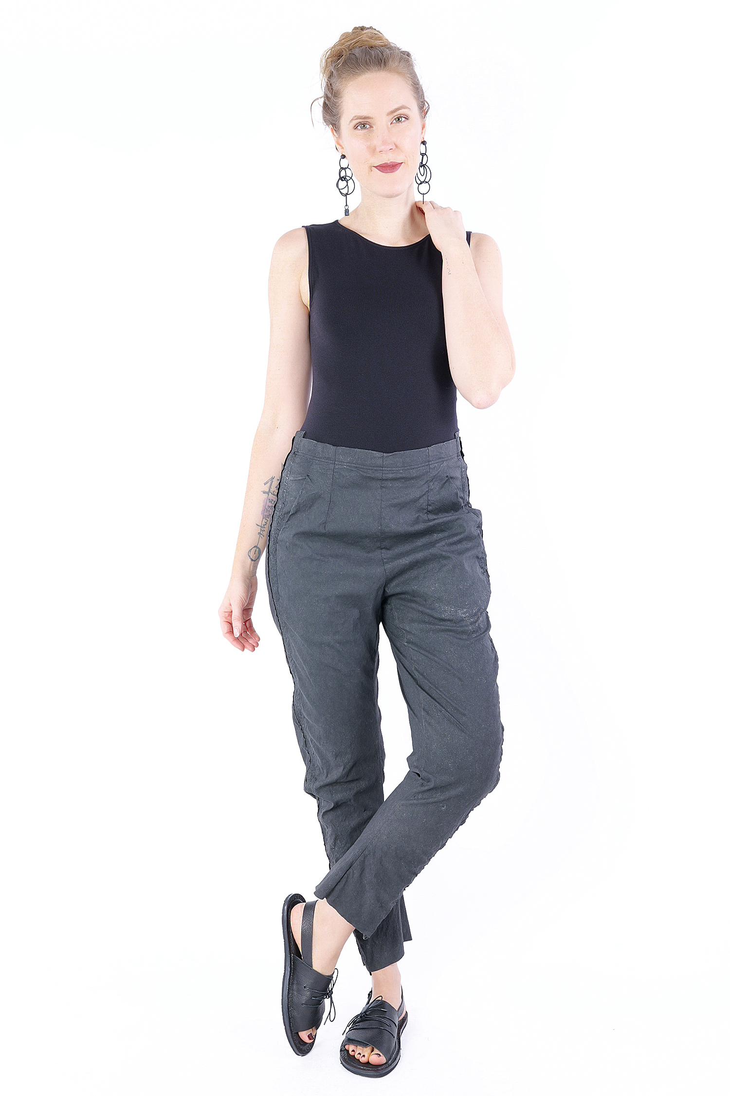 Stretch pants - black brush - 1251050114