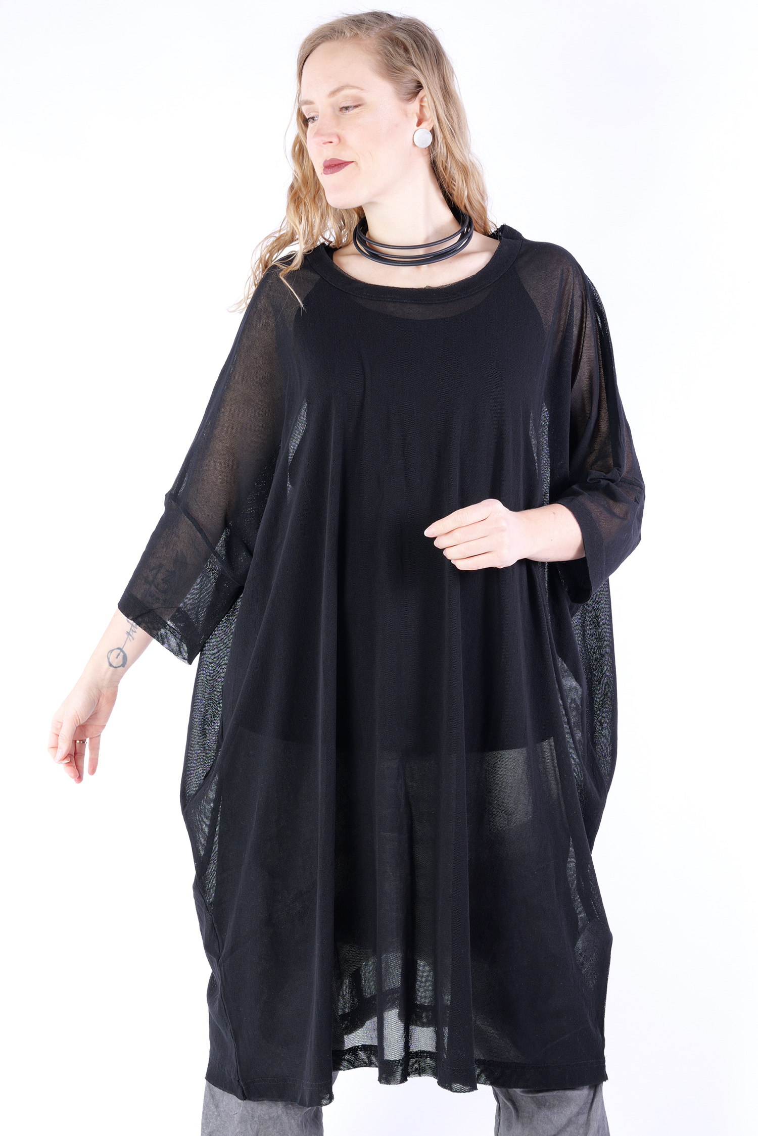 Tulle tunic - 1253340917 - black