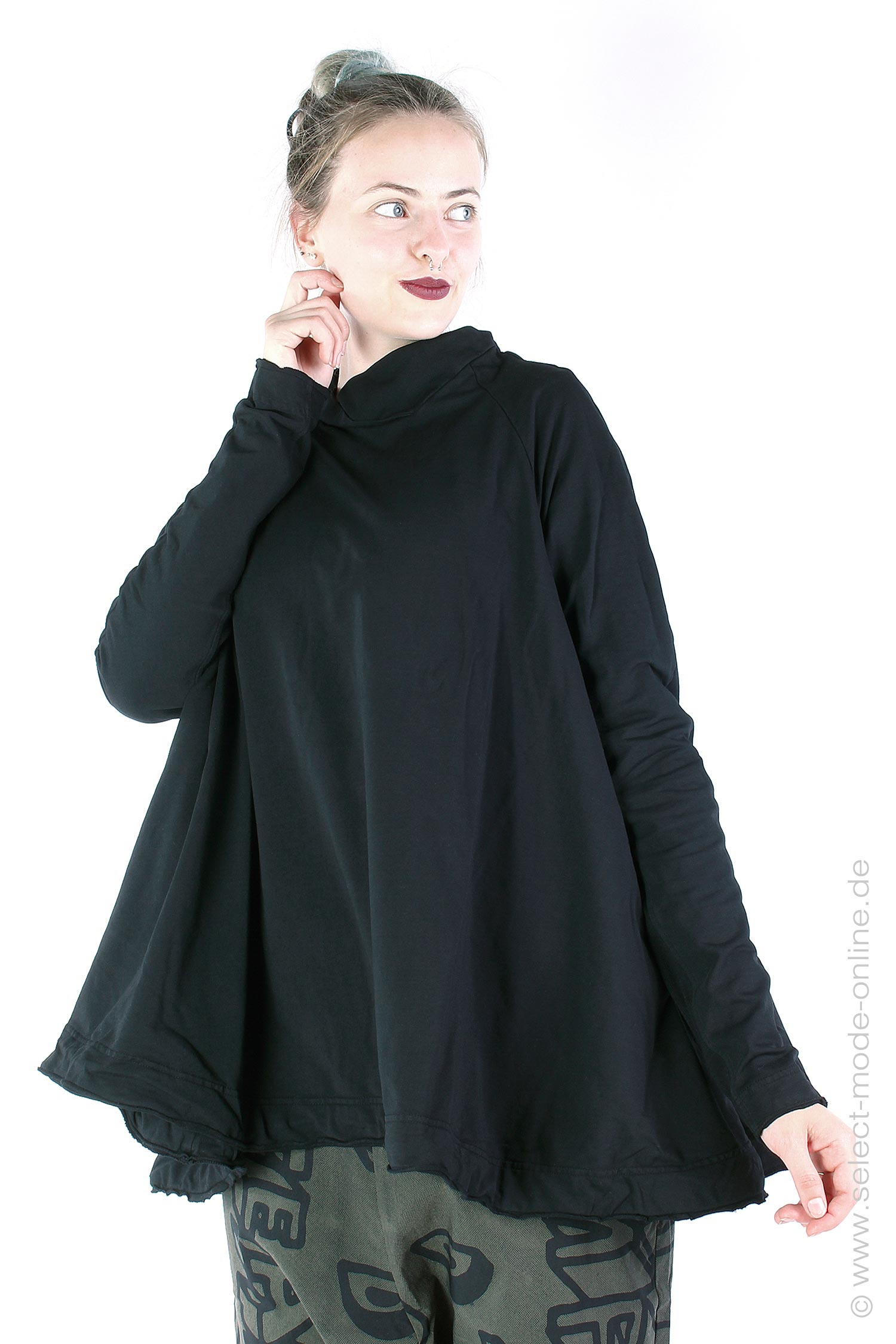 A-Linien Pullover - Schwarz - 2241280502