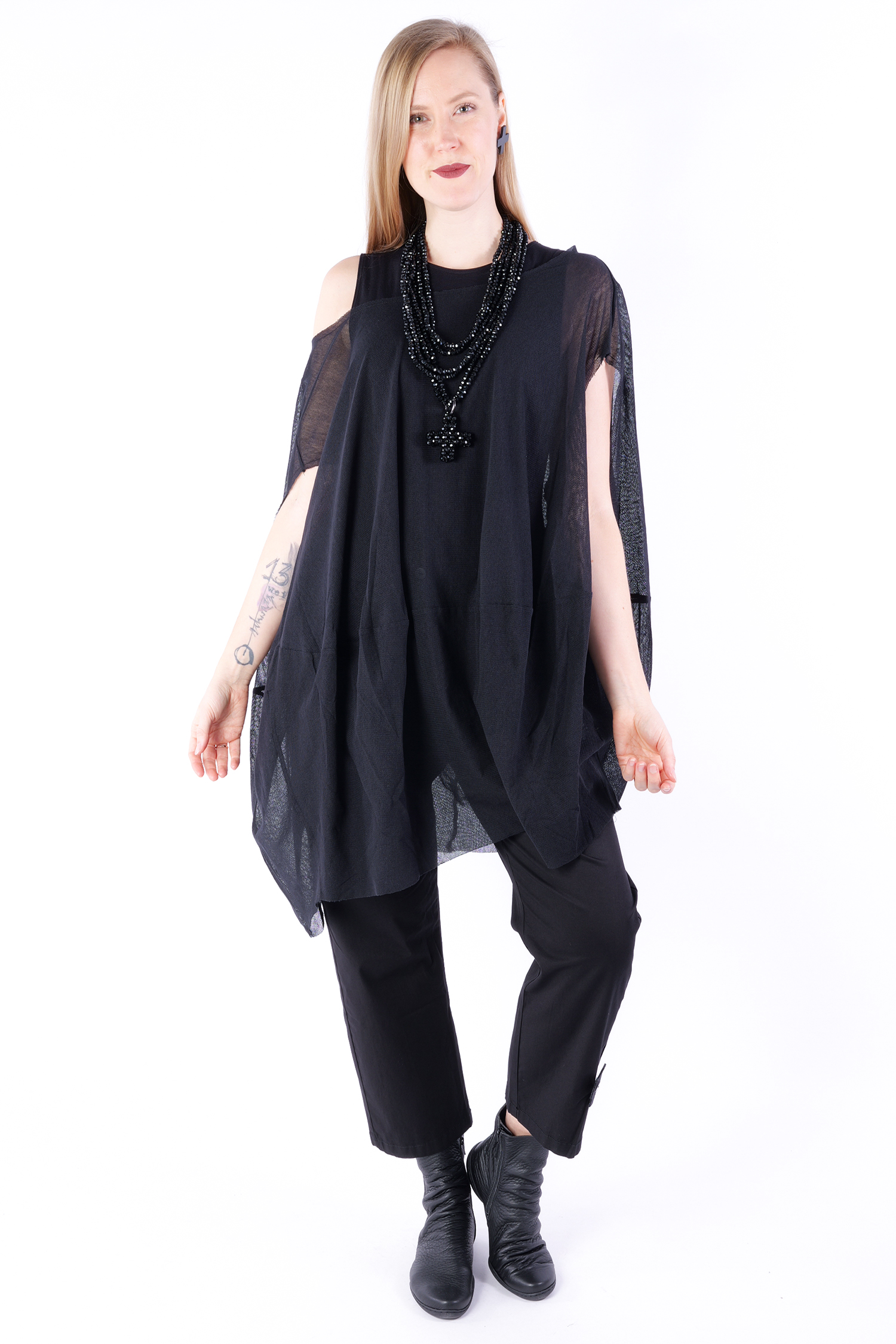 Tulle tunic - Black - 5023