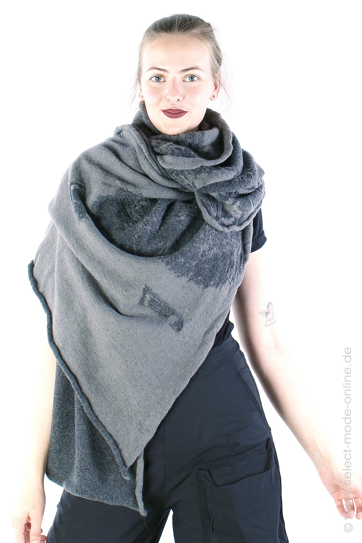 Virgin wool scarf - Rock jacquard - 2243897716