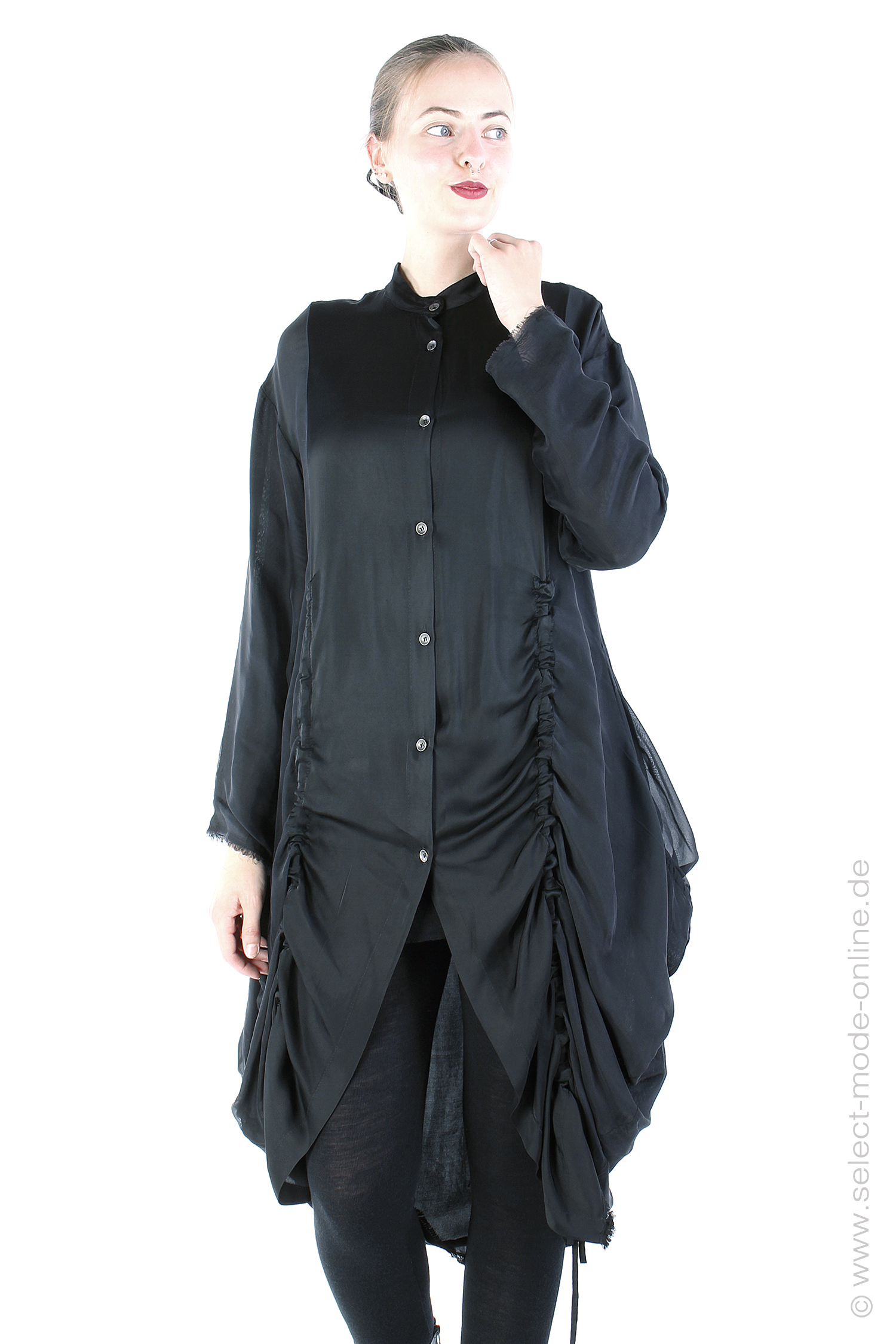 Oversize Bluse - Schwarz - SM422